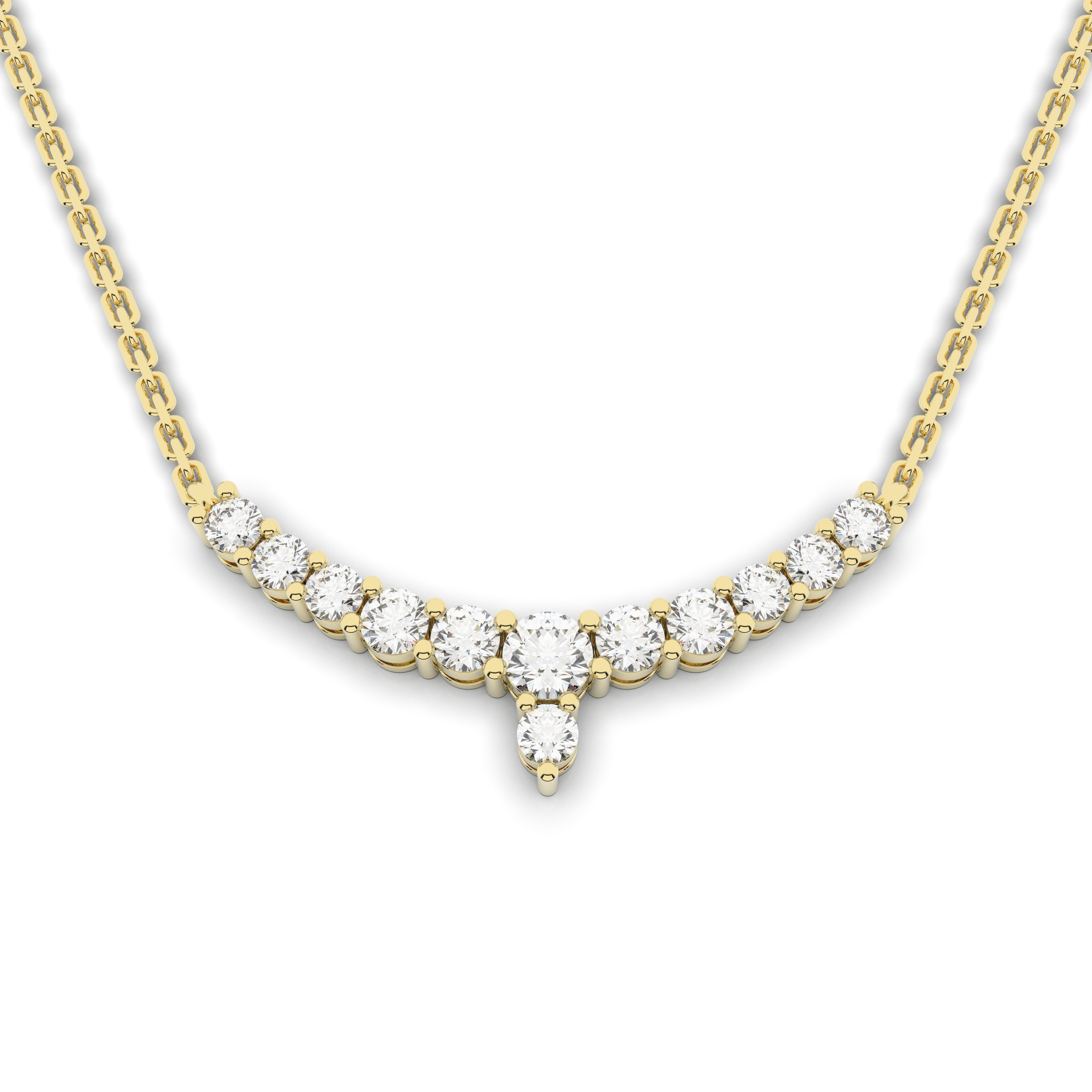 Lune Tanmaniya Necklace 0.50 Carat Natural Diamonds 18 Karat Gold