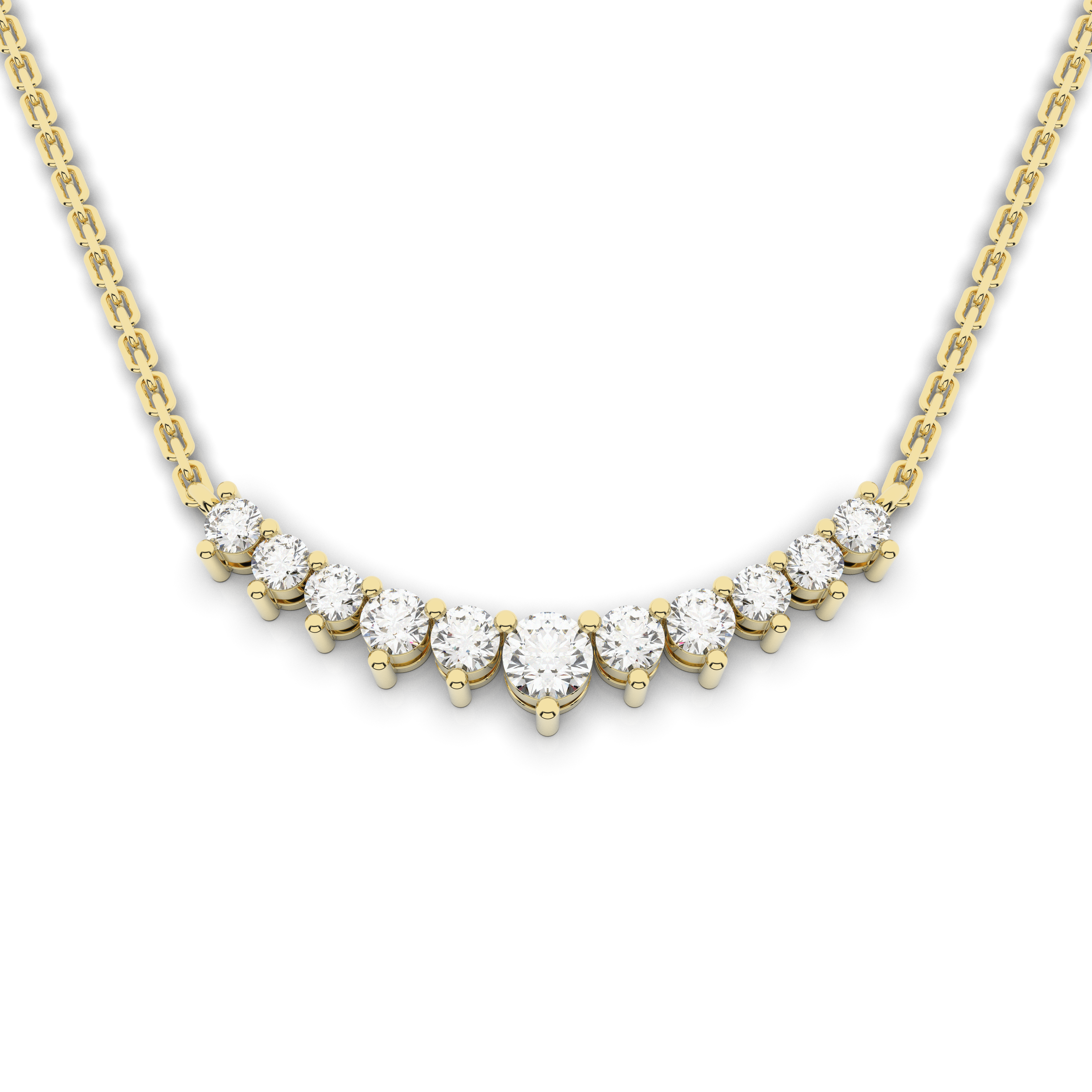 Lune Tanmaniya Necklace 0.47 Carat Natural Diamonds 18 Karat Gold