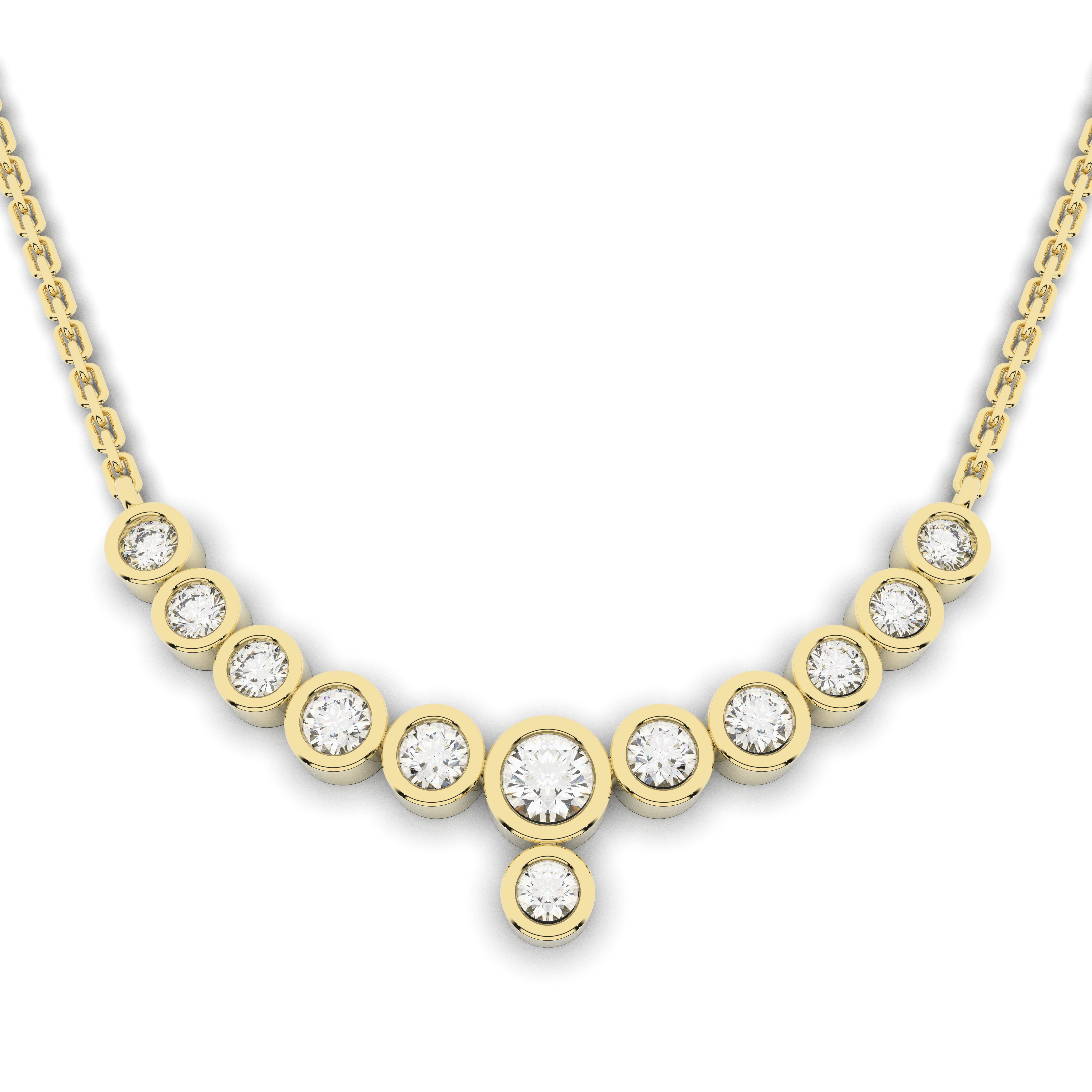 Lune Tanmaniya Necklace 0.51 Carat Natural Diamonds 18 Karat Gold