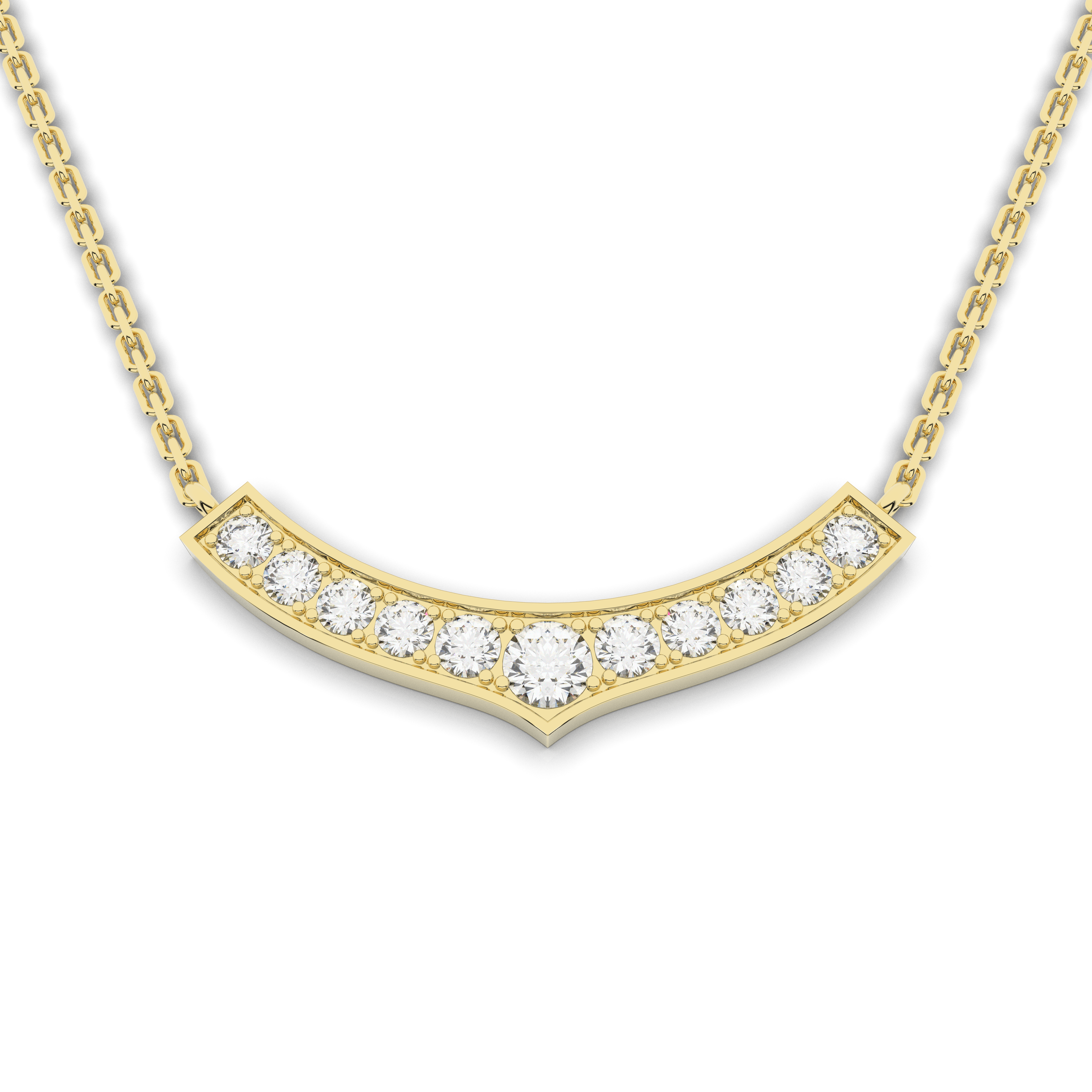 Lune Tanmaniya Necklace 0.44 Carat Natural Diamonds 18 Karat Gold