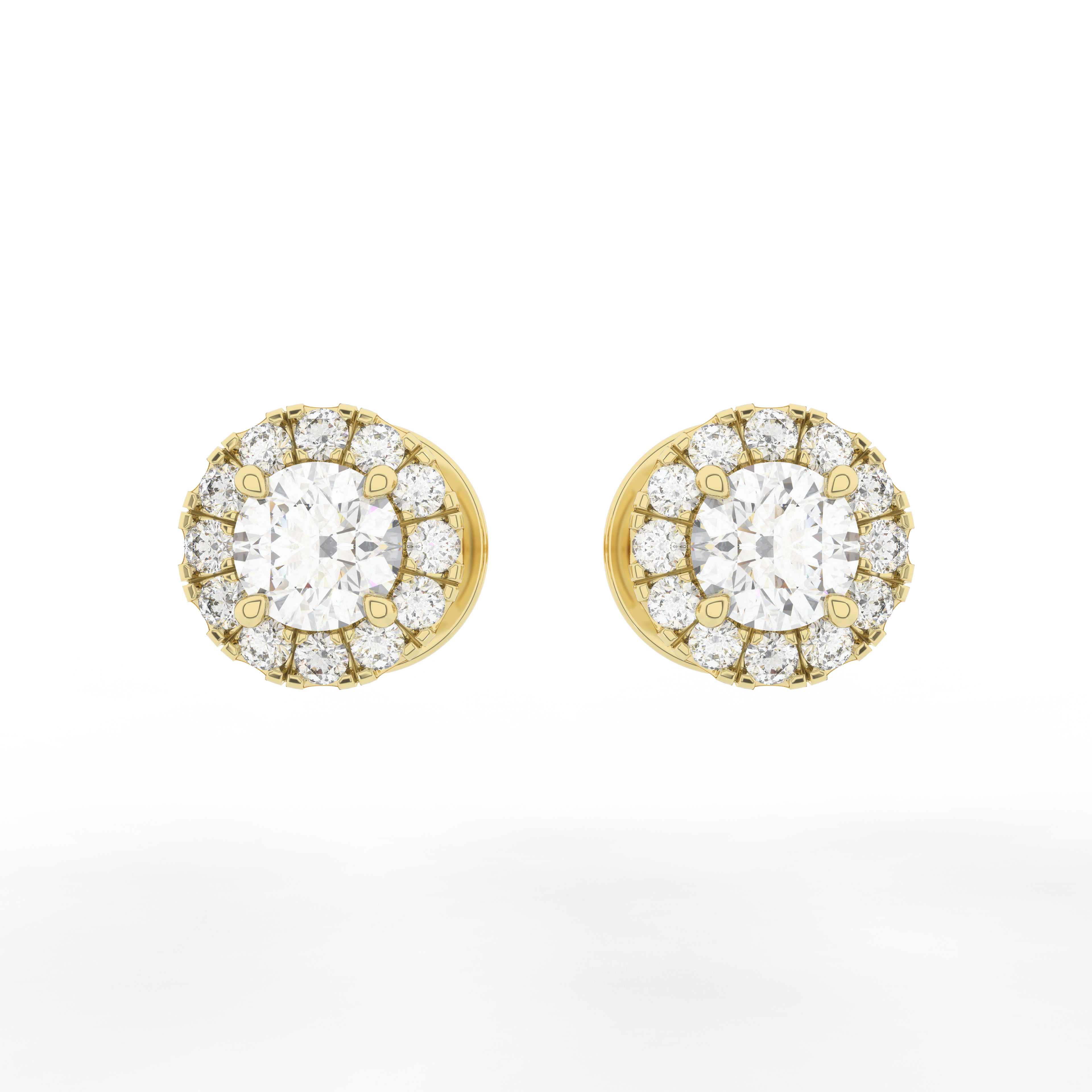 Elix Round Stud Earrings 0.57 Carat Natural Diamond 18 Karat Gold