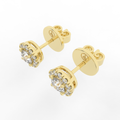 Elix Round Stud Earrings 0.57 Carat Natural Diamond 18 Karat Gold