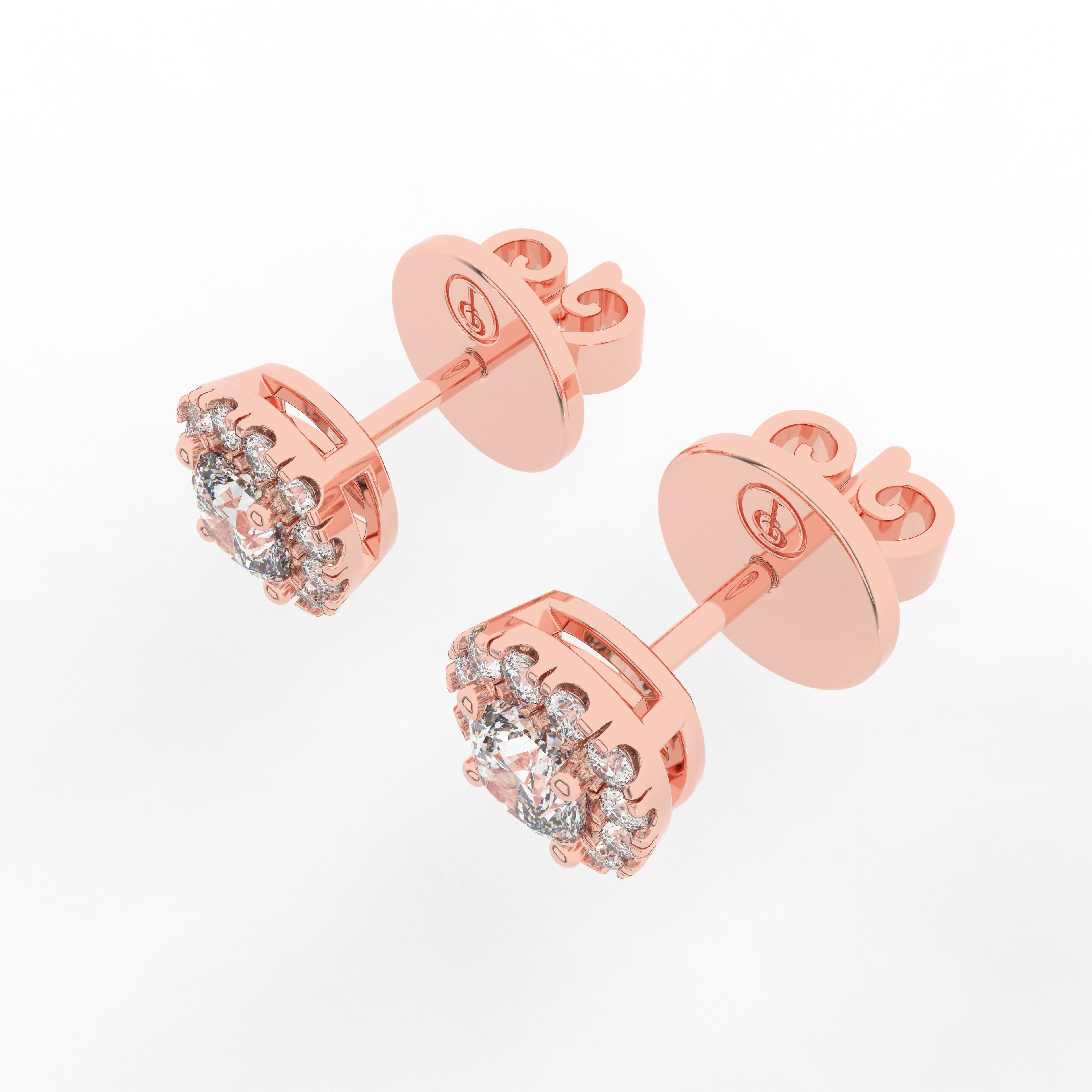 Elix Cushion Stud Earring 0.60 Carat Natural Diamond 18 Karat Gold