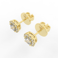 Elix Cushion Stud Earring 0.60 Carat Natural Diamond 18 Karat Gold
