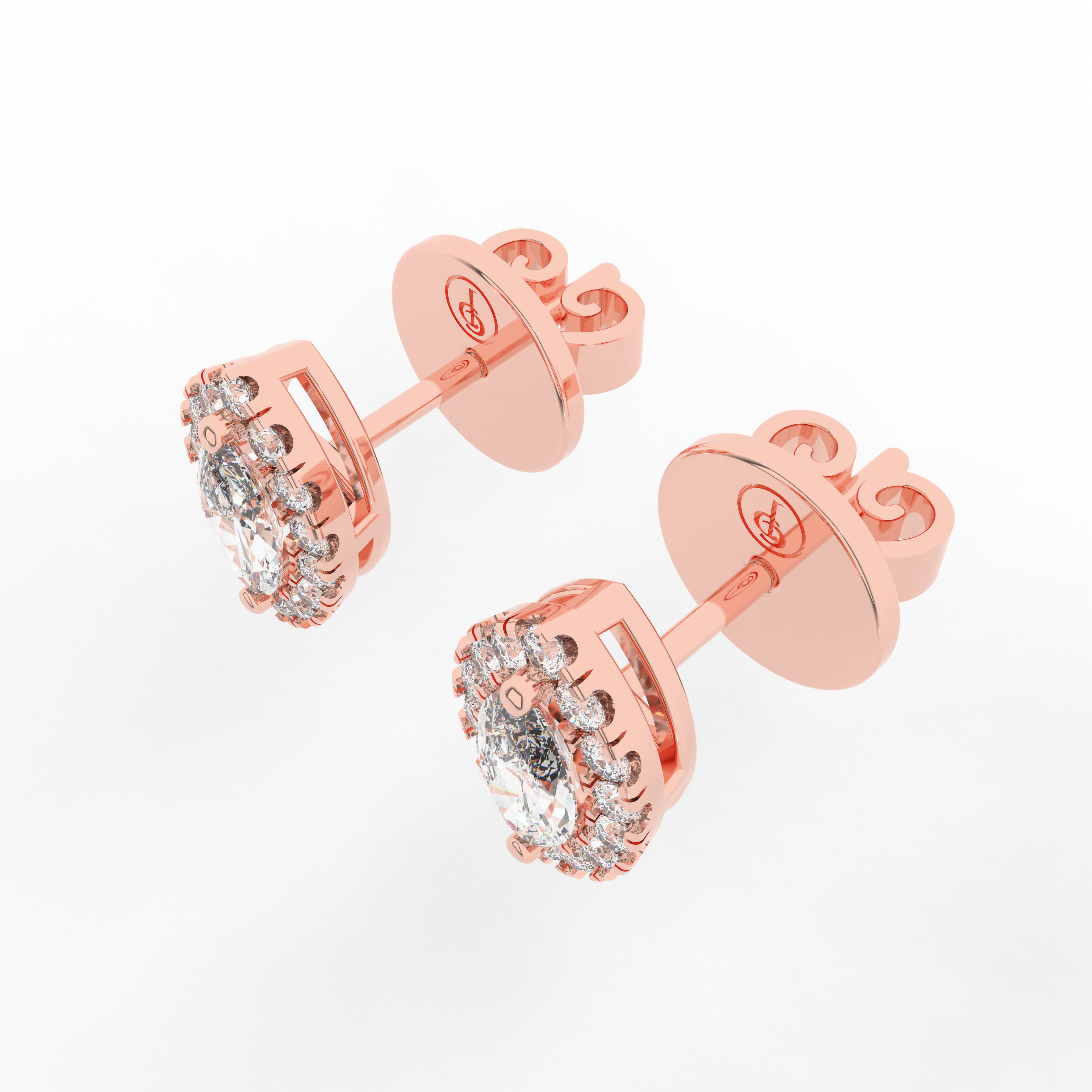 Elix Marquise Stud Earring 0.54 Carat Natural Diamond 18 Karat Gold