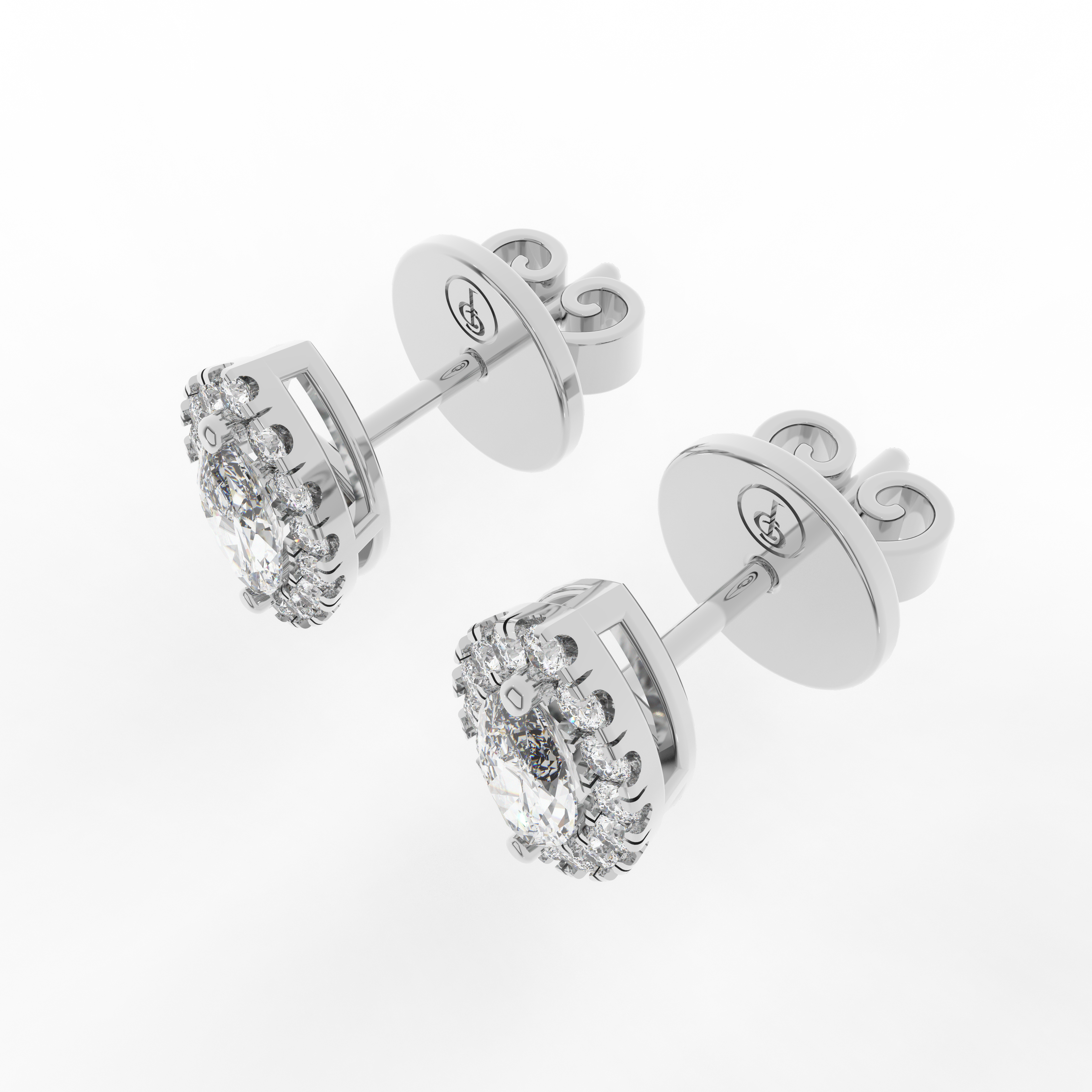 Elix Marquise Stud Earring 0.54 Carat Natural Diamond 18 Karat Gold