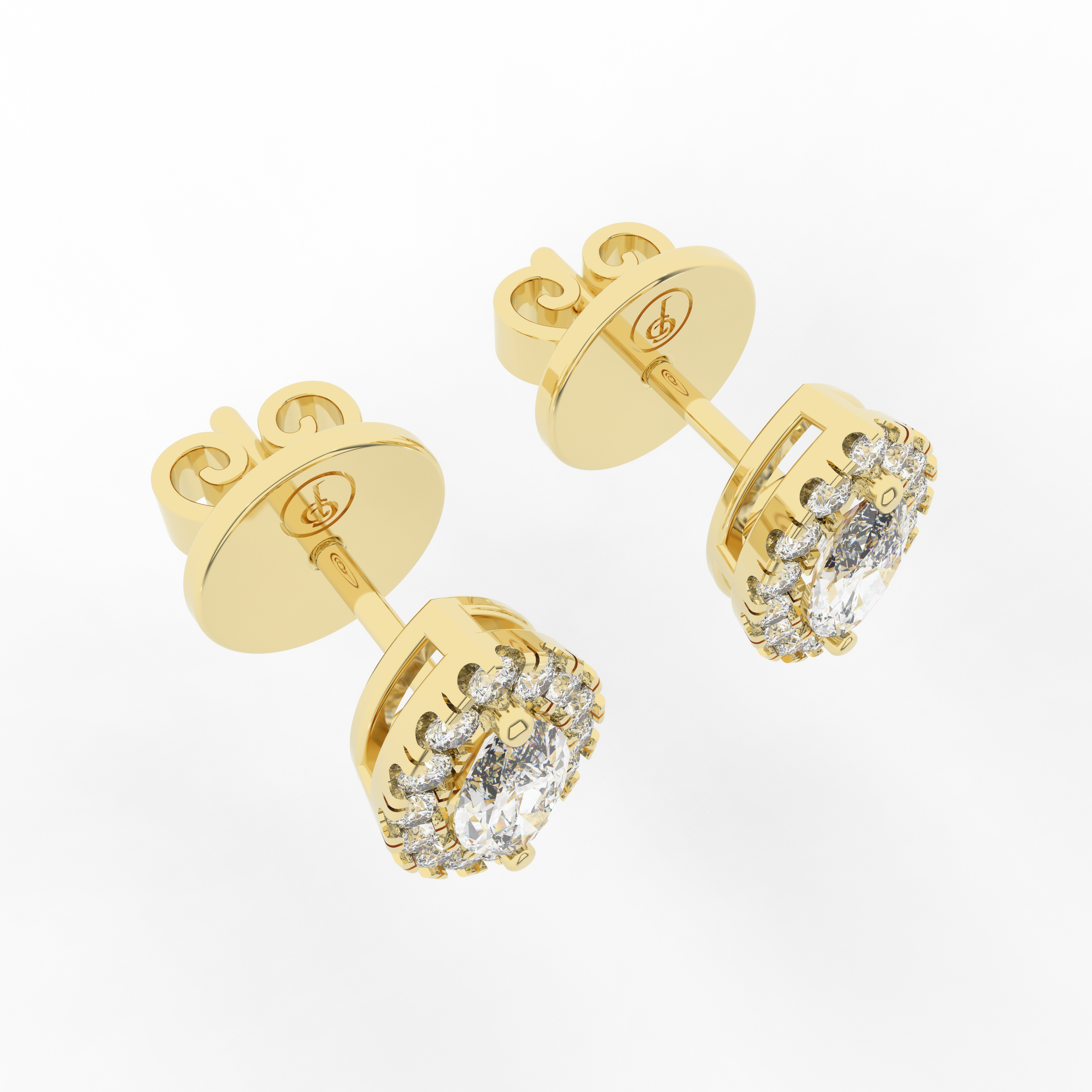 Elix Marquise Stud Earring 0.54 Carat Natural Diamond 18 Karat Gold