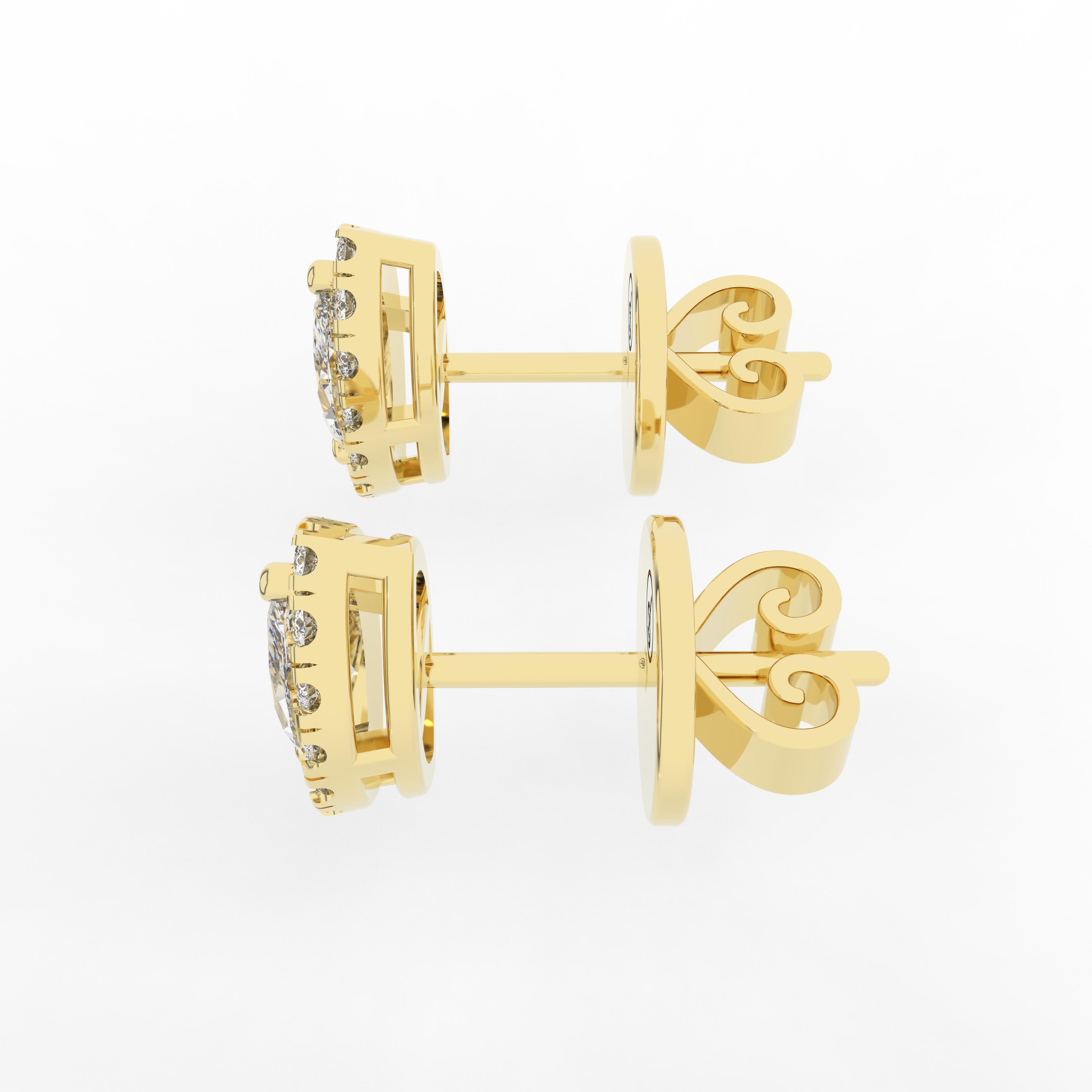 Elix Marquise Stud Earring 0.54 Carat Natural Diamond 18 Karat Gold