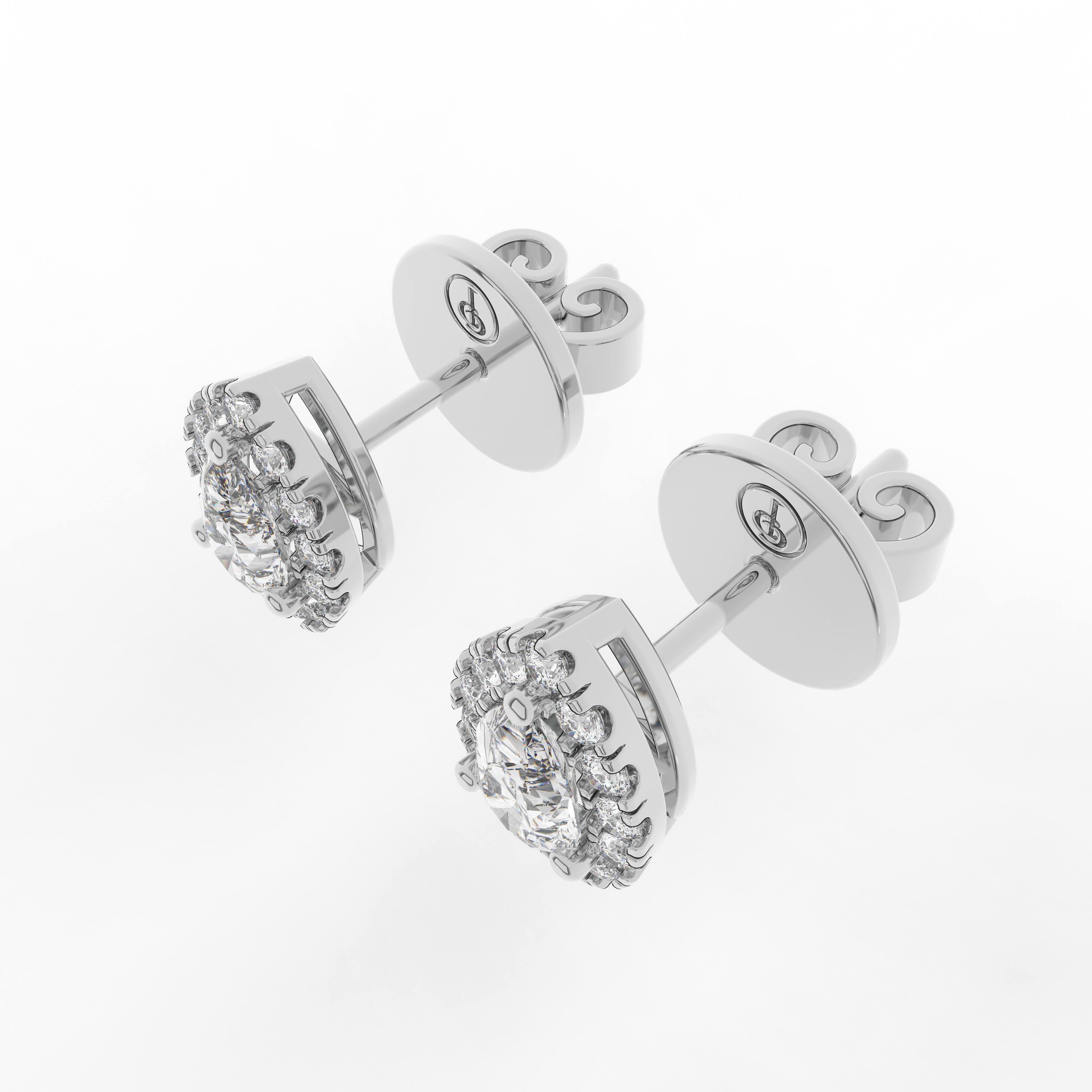 Elix Pear Stud Earring 0.58 Carat Natural Diamond 18 Karat Gold
