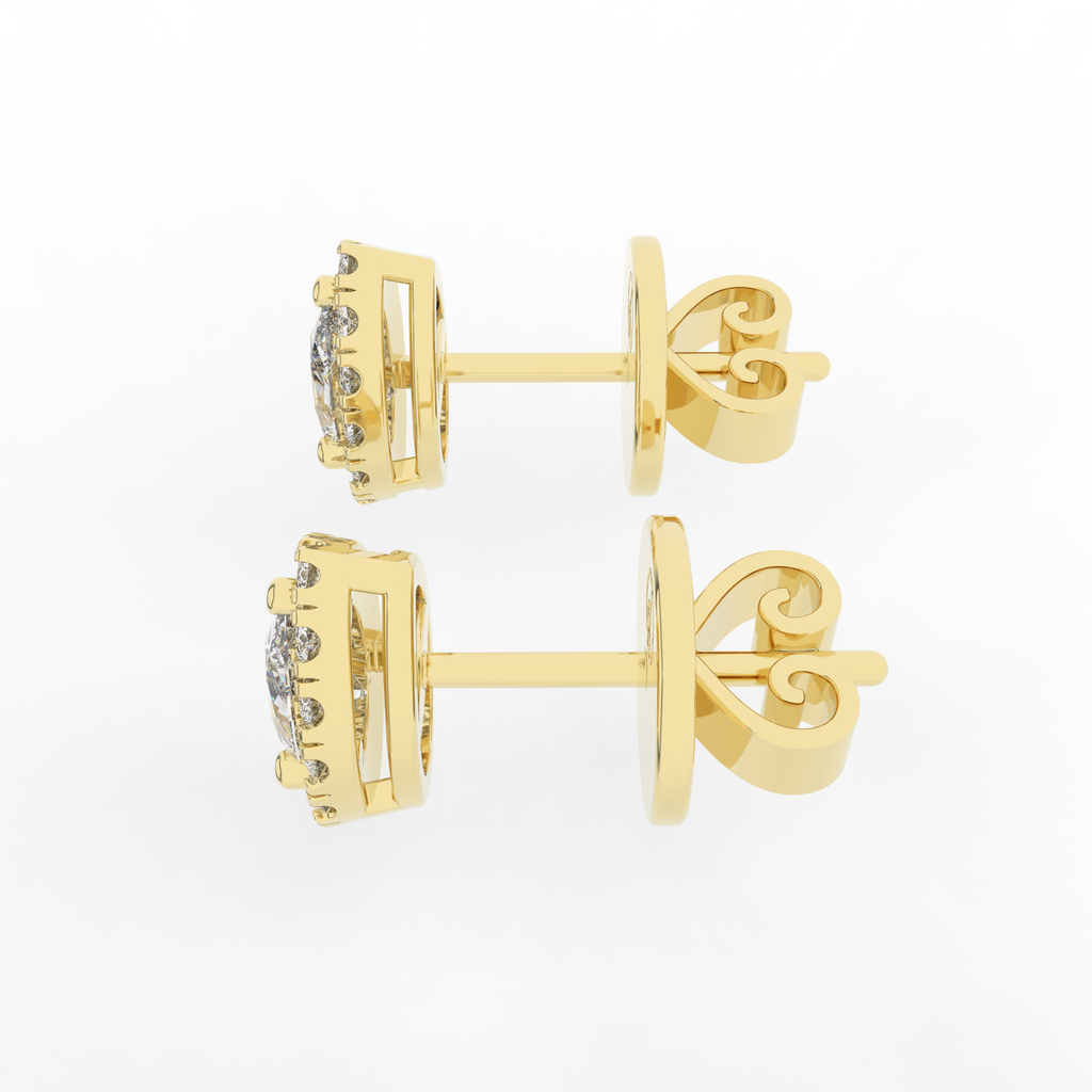 Elix Pear Stud Earring 0.58 Carat Natural Diamond 18 Karat Gold