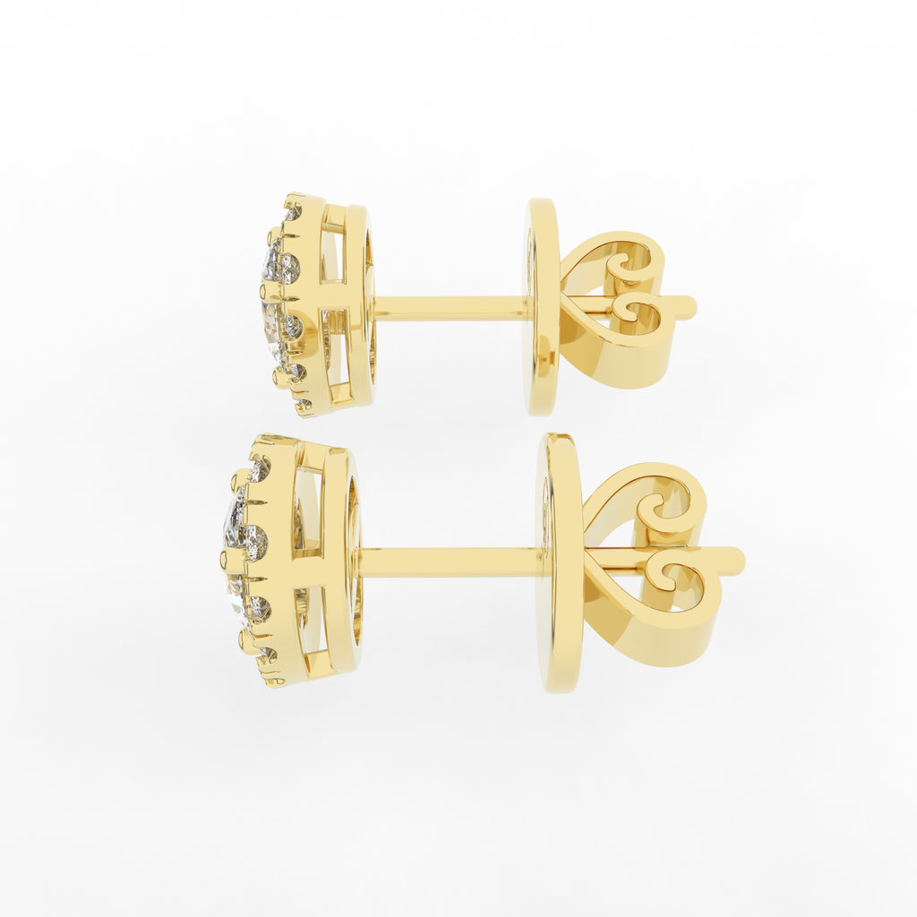 Elix Oval Stud Earring 0.57 Carat Natural Diamond 18 Karat Gold