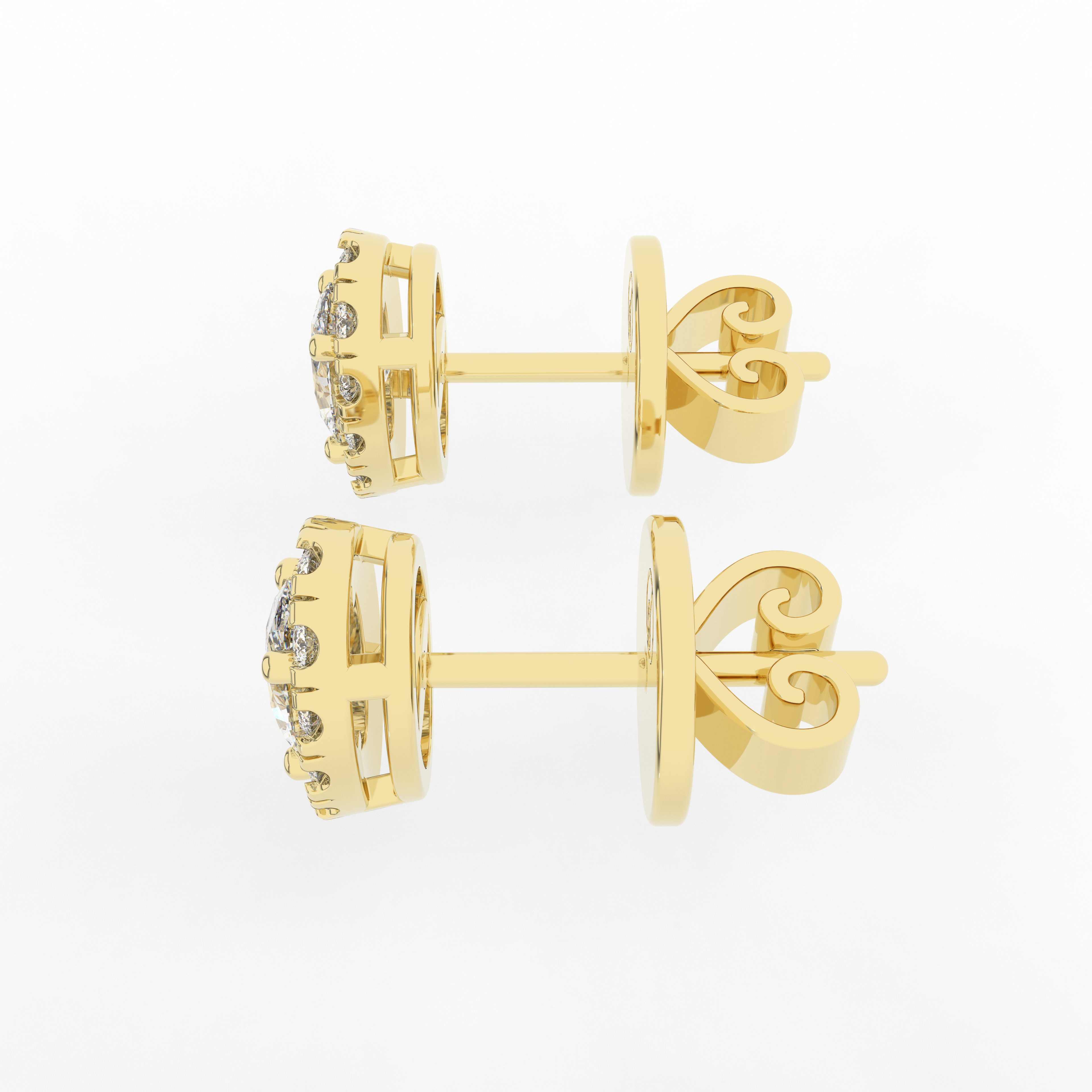 Elix Oval Stud Earring 0.57 Carat Natural Diamond 18 Karat Gold