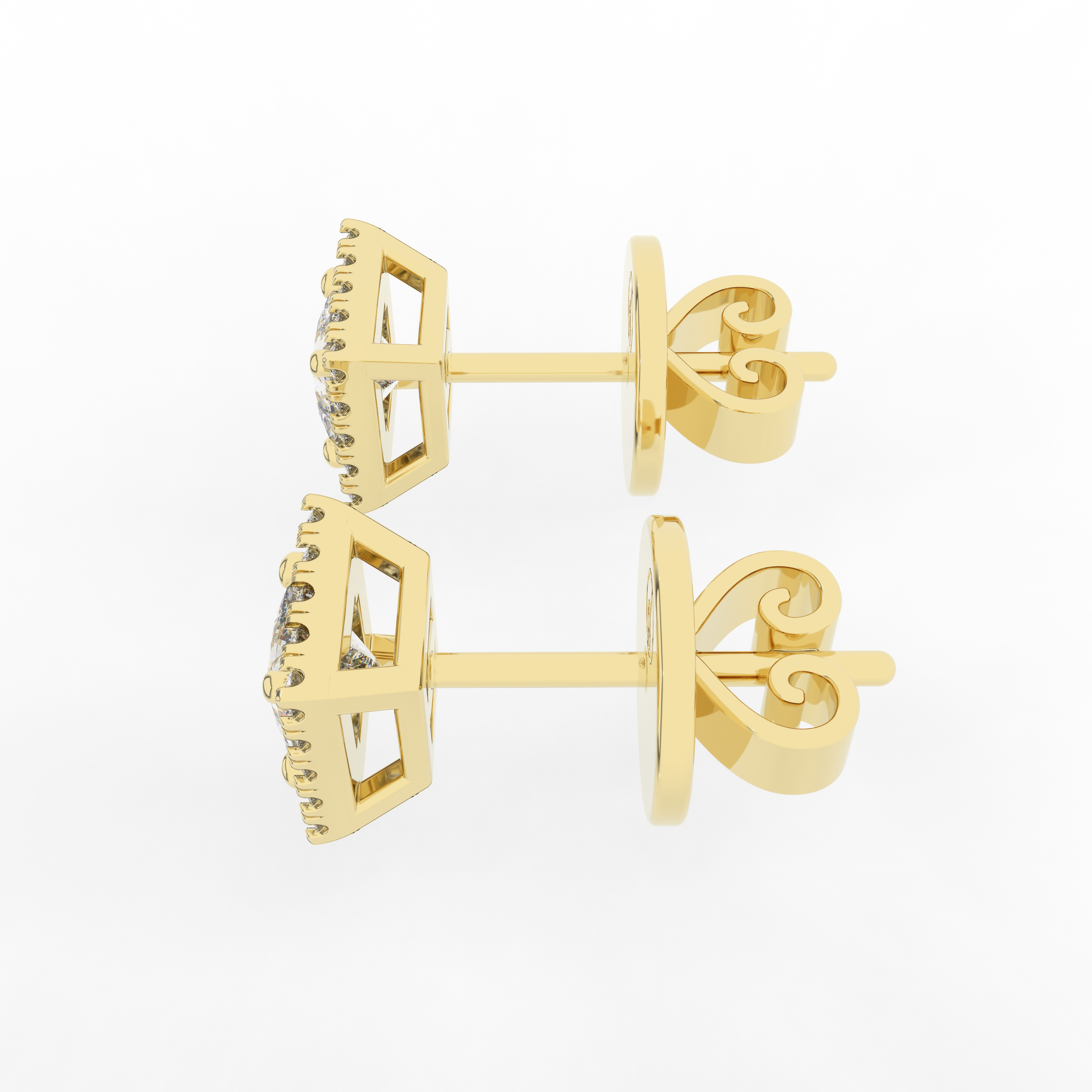 Elix Square Stud Earring 0.55 Carat Natural Diamond 18 Karat Gold