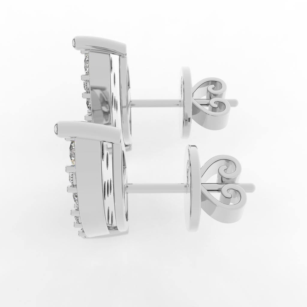 Cove Marquise Stud Earrings 1.01 Carats Natural Diamond 18 Karat Gold