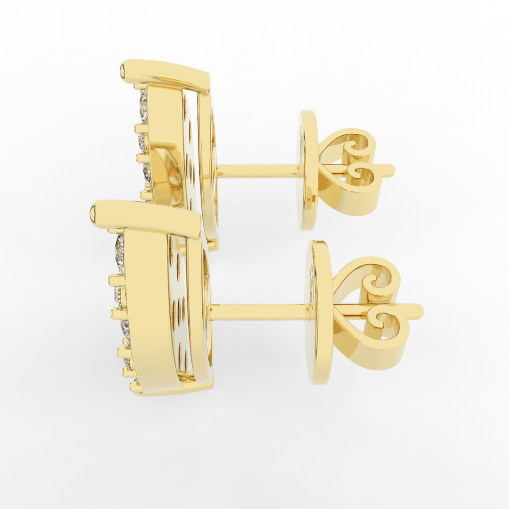 Cove Marquise Stud Earrings 1.01 Carats Natural Diamond 18 Karat Gold