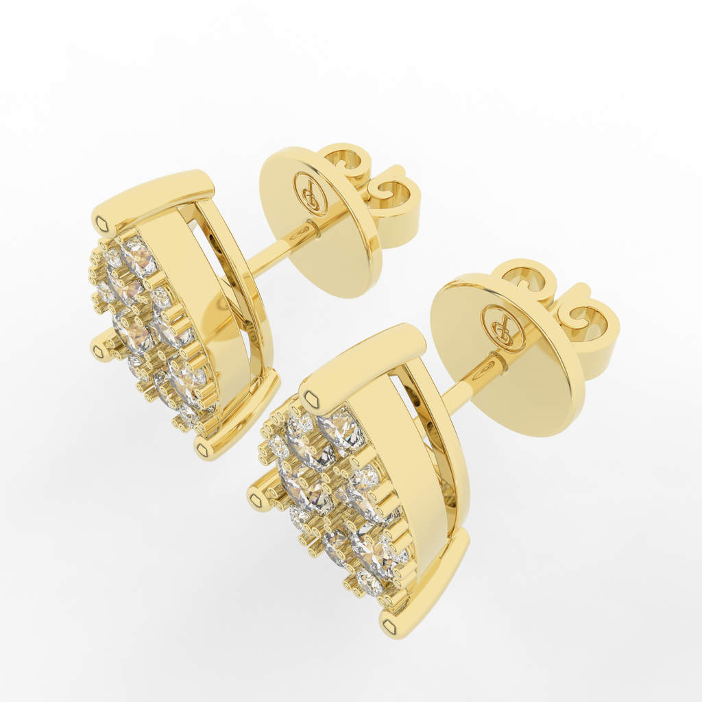 Cove Pear Stud Earrings 0.93 Carat Natural Diamond 18 Karat Gold