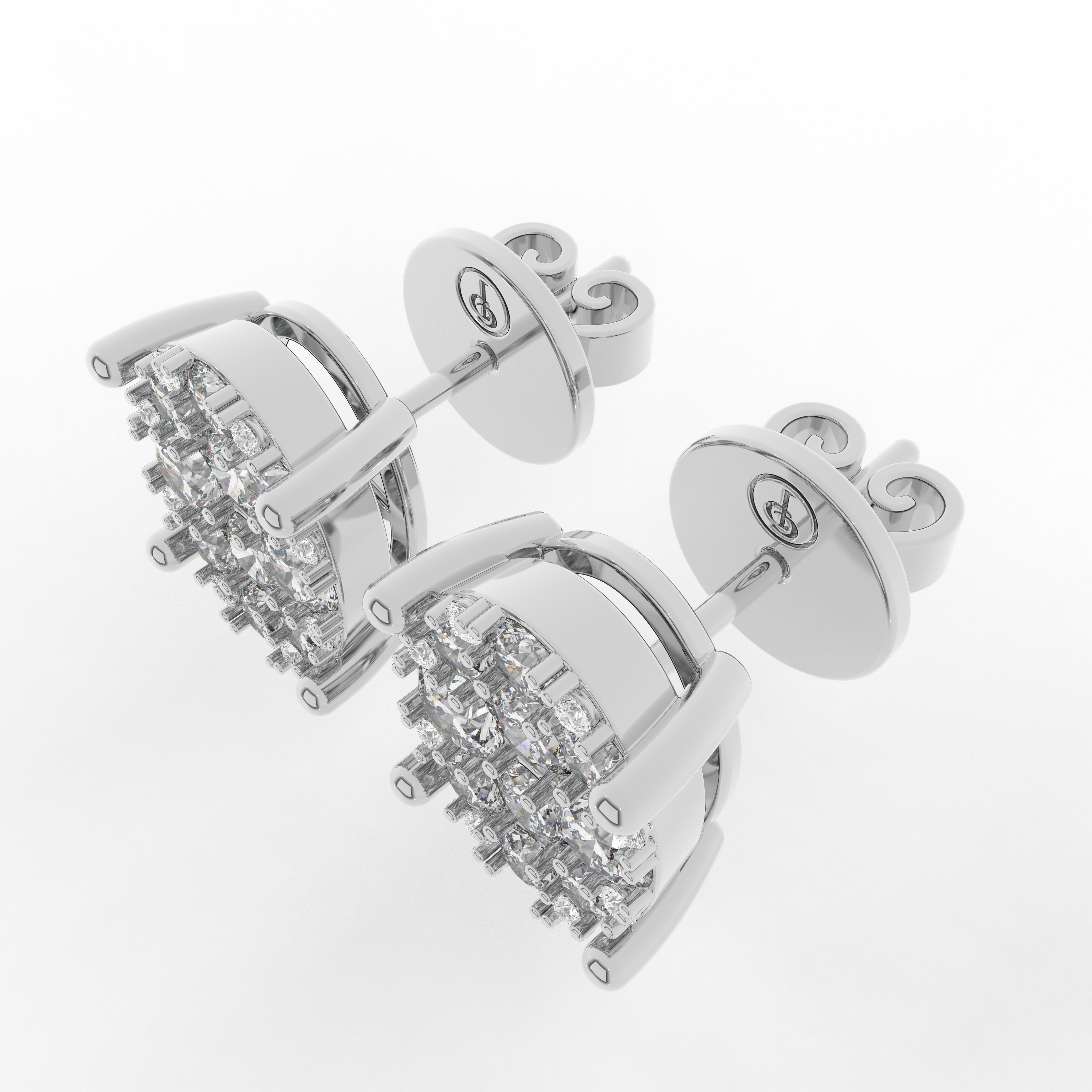 Cove Oval Stud Earrings 1.15 Carat Natural Diamond 18 Karat Gold