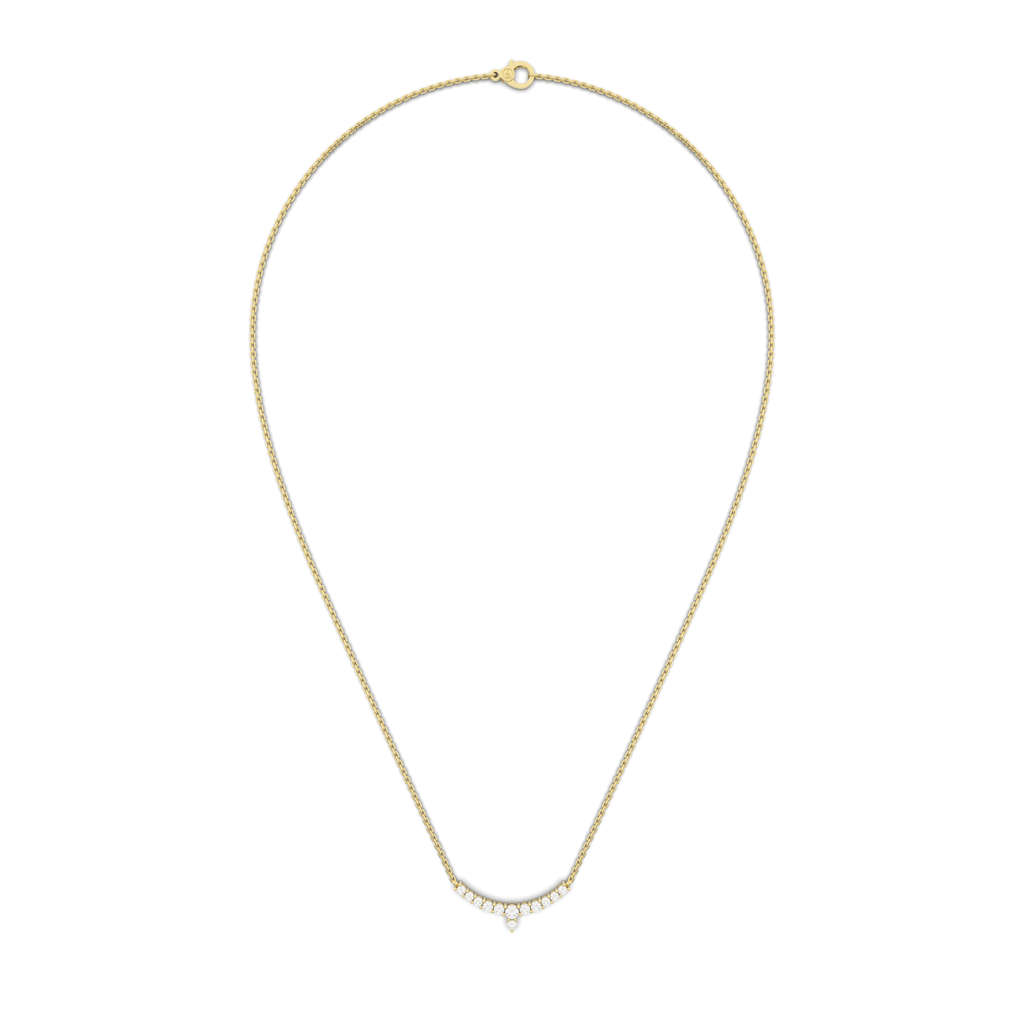 Lune Tanmaniya Necklace 0.50 Carat Natural Diamonds 18 Karat Gold