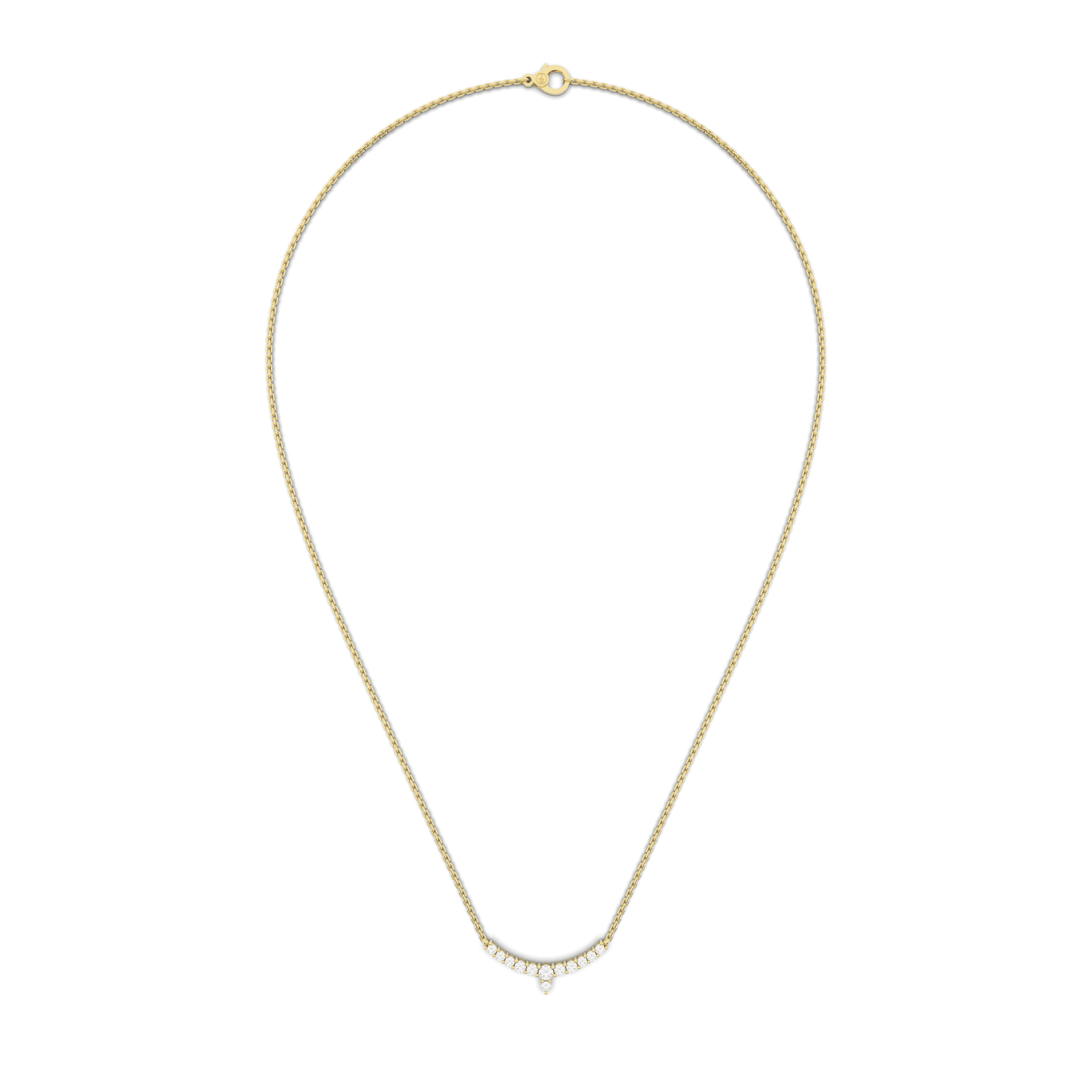 Lune Tanmaniya Necklace 0.50 Carat Natural Diamonds 18 Karat Gold