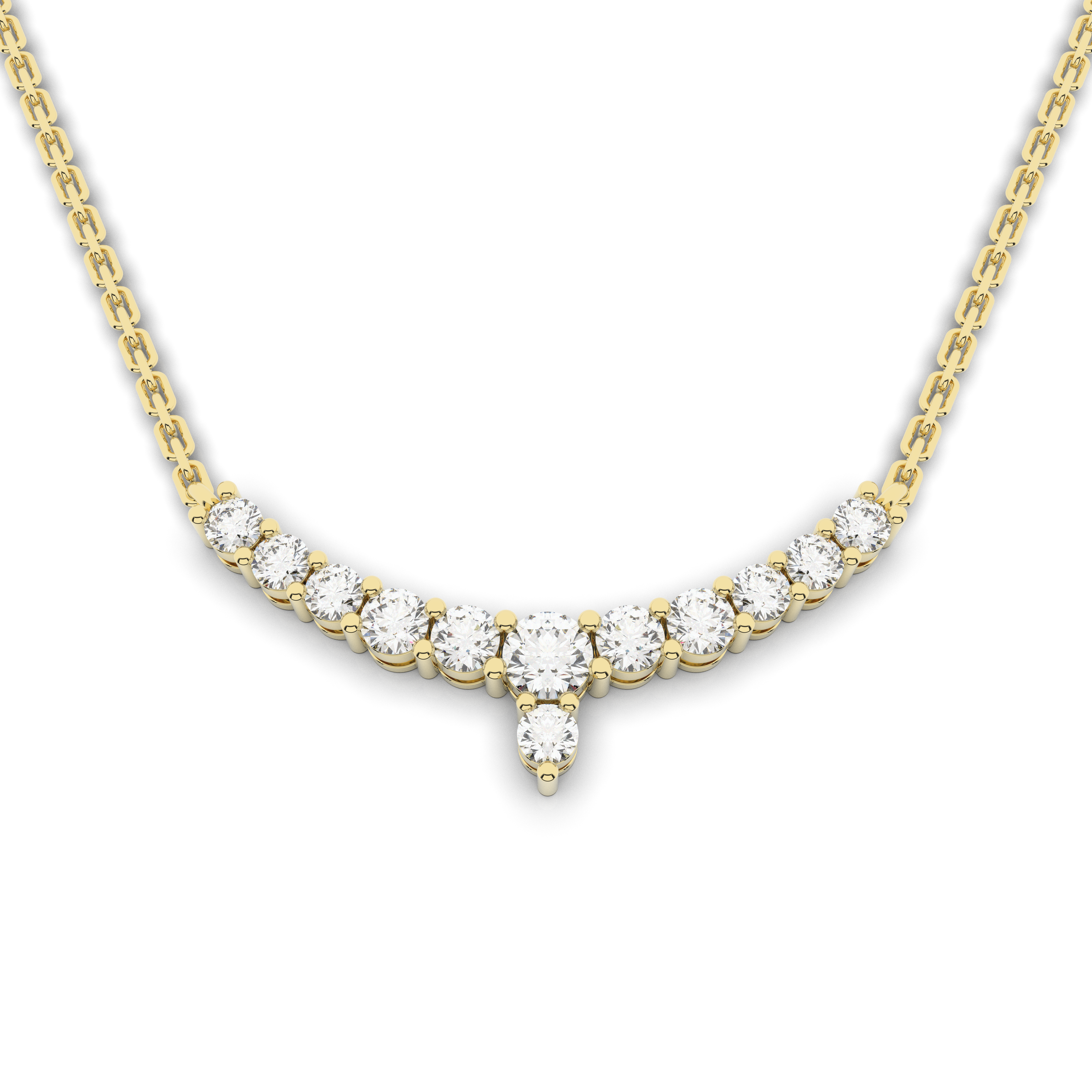 Lune Tanmaniya Necklace 0.50 Carat Natural Diamonds 18 Karat Gold
