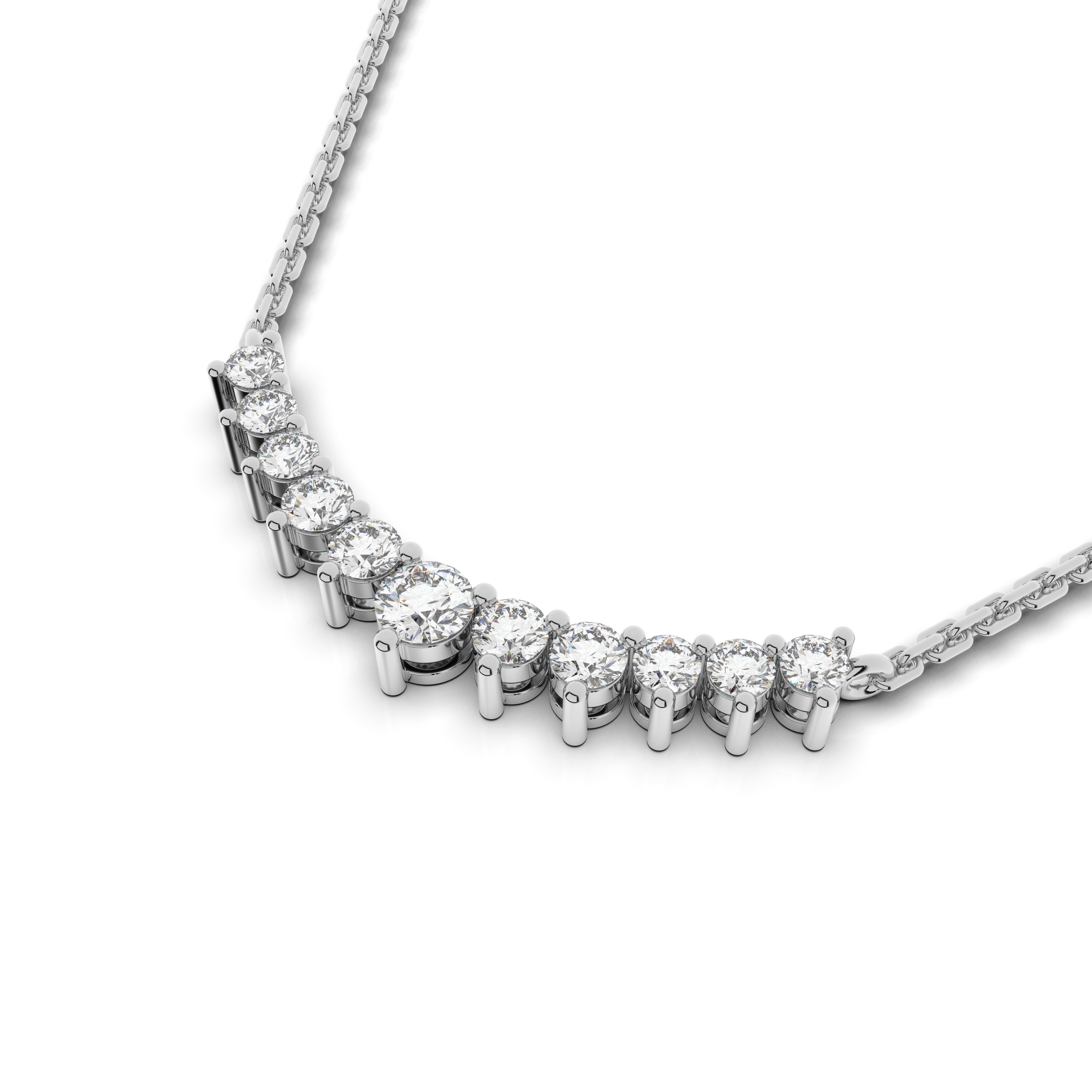 Lune Tanmaniya Necklace 0.47 Carat Natural Diamonds 18 Karat Gold