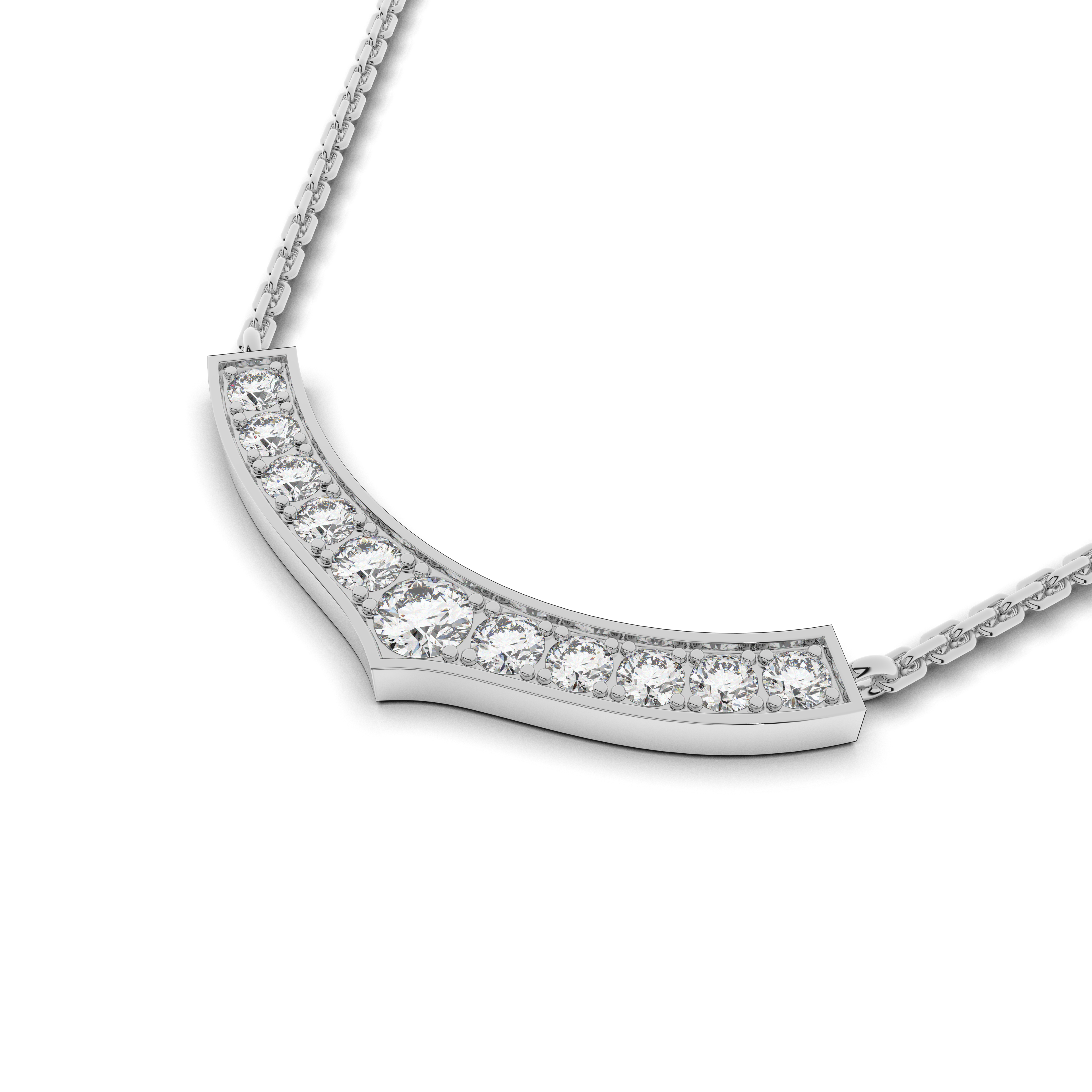 Lune Tanmaniya Necklace 0.44 Carat Natural Diamonds 18 Karat Gold