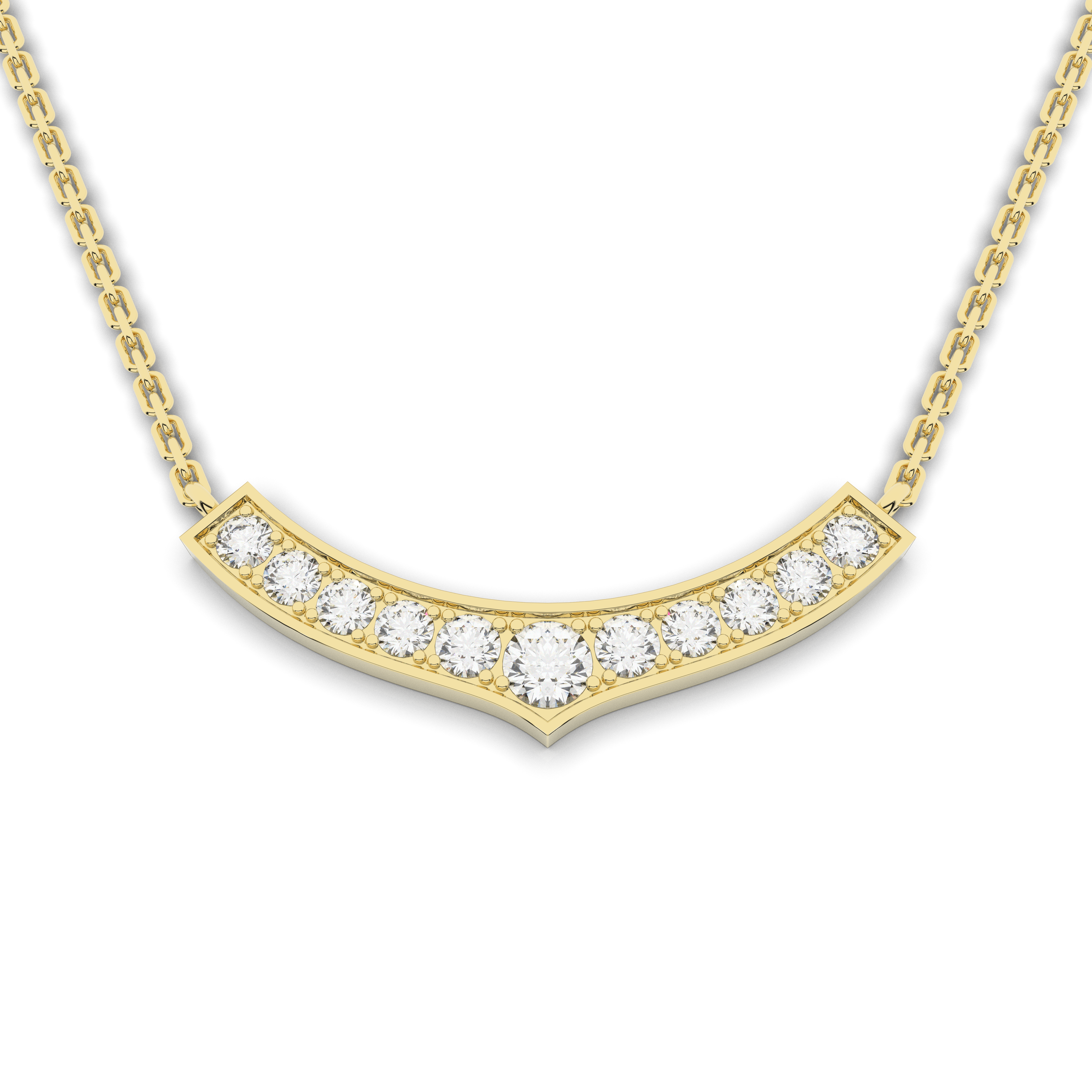 Lune Tanmaniya Necklace 0.44 Carat Natural Diamonds 18 Karat Gold