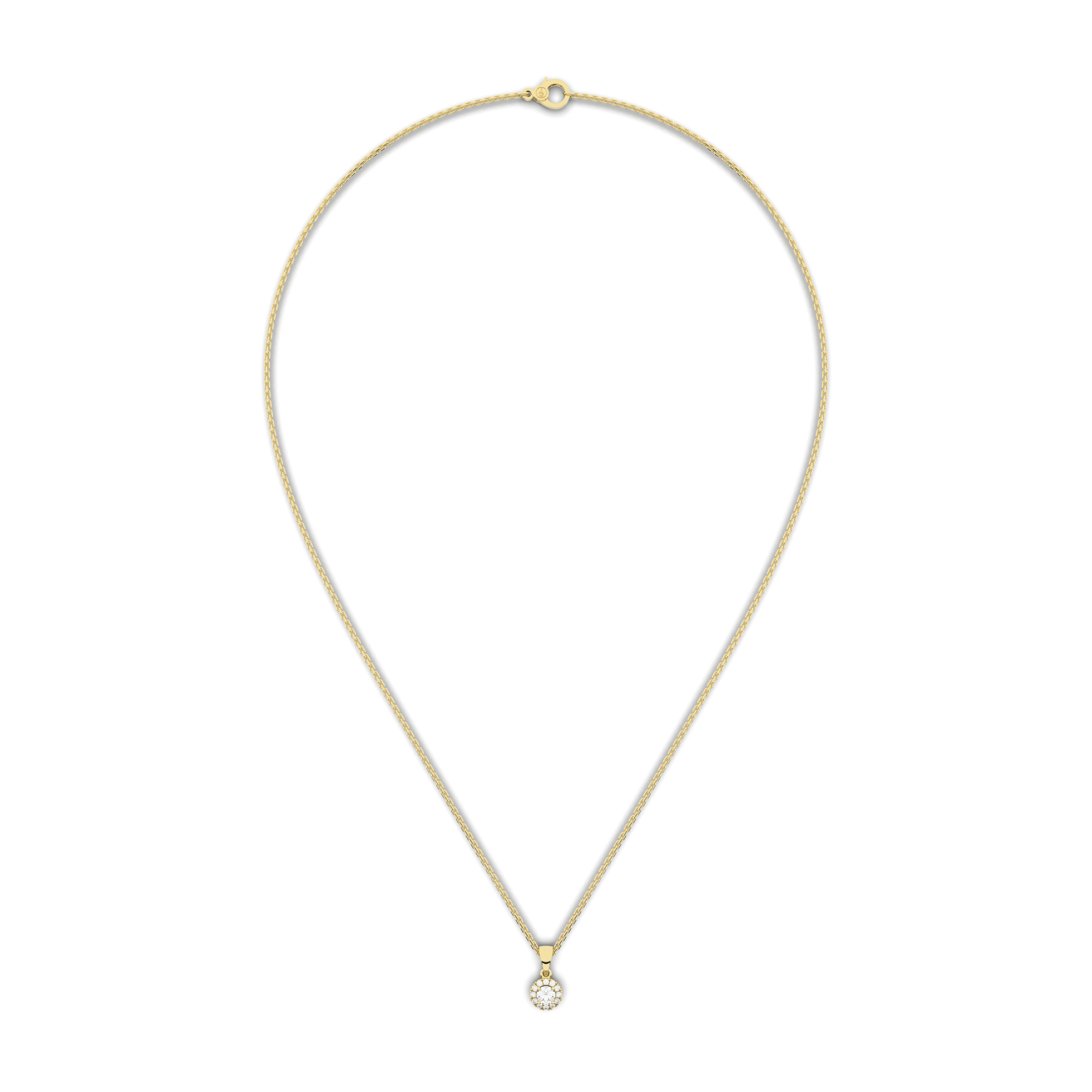 Elix Round Pendant 0.30 Carat Natural Diamond 18 Karat Gold