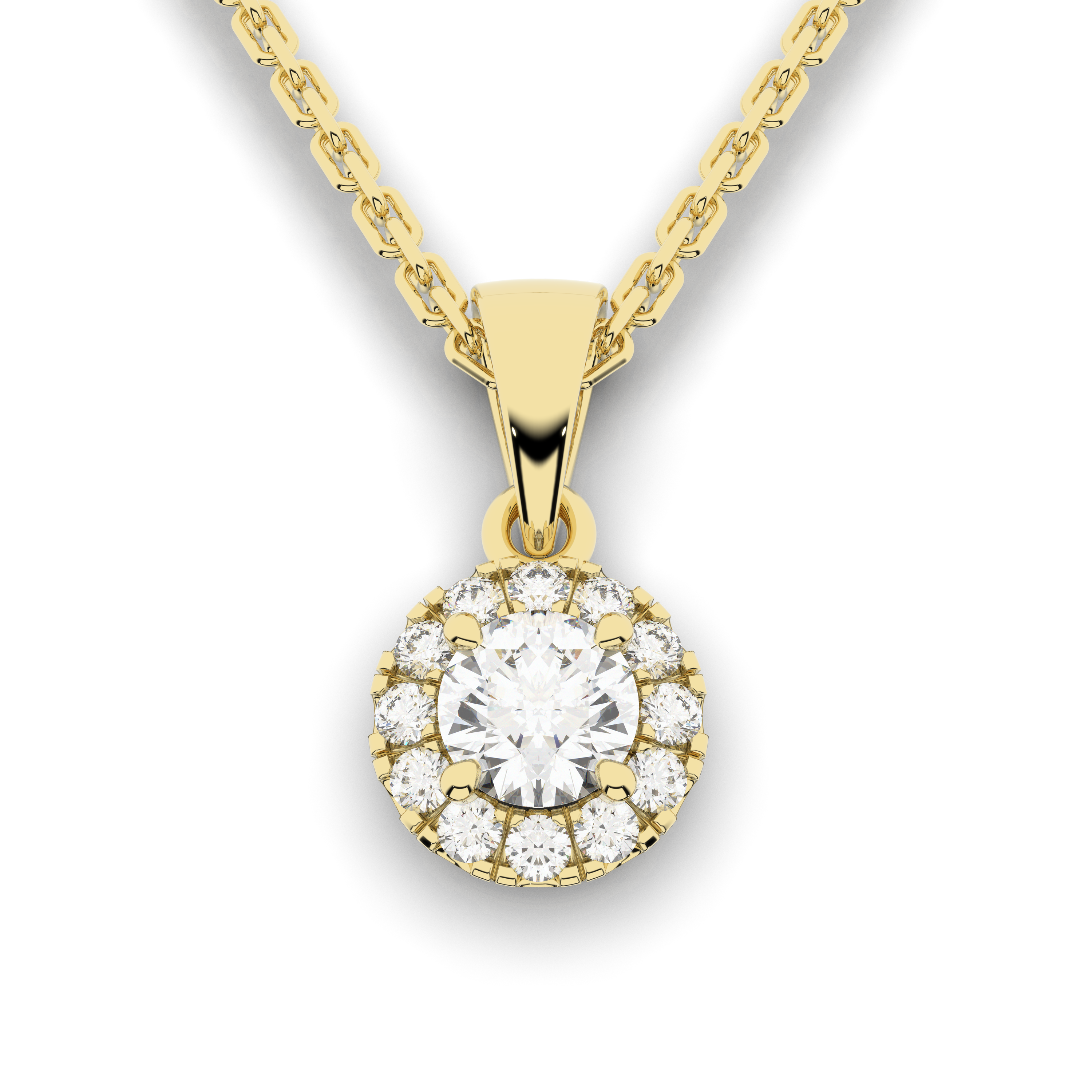Elix Round Pendant 0.30 Carat Natural Diamond 18 Karat Gold