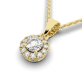 Elix Round Pendant 0.30 Carat Natural Diamond 18 Karat Gold