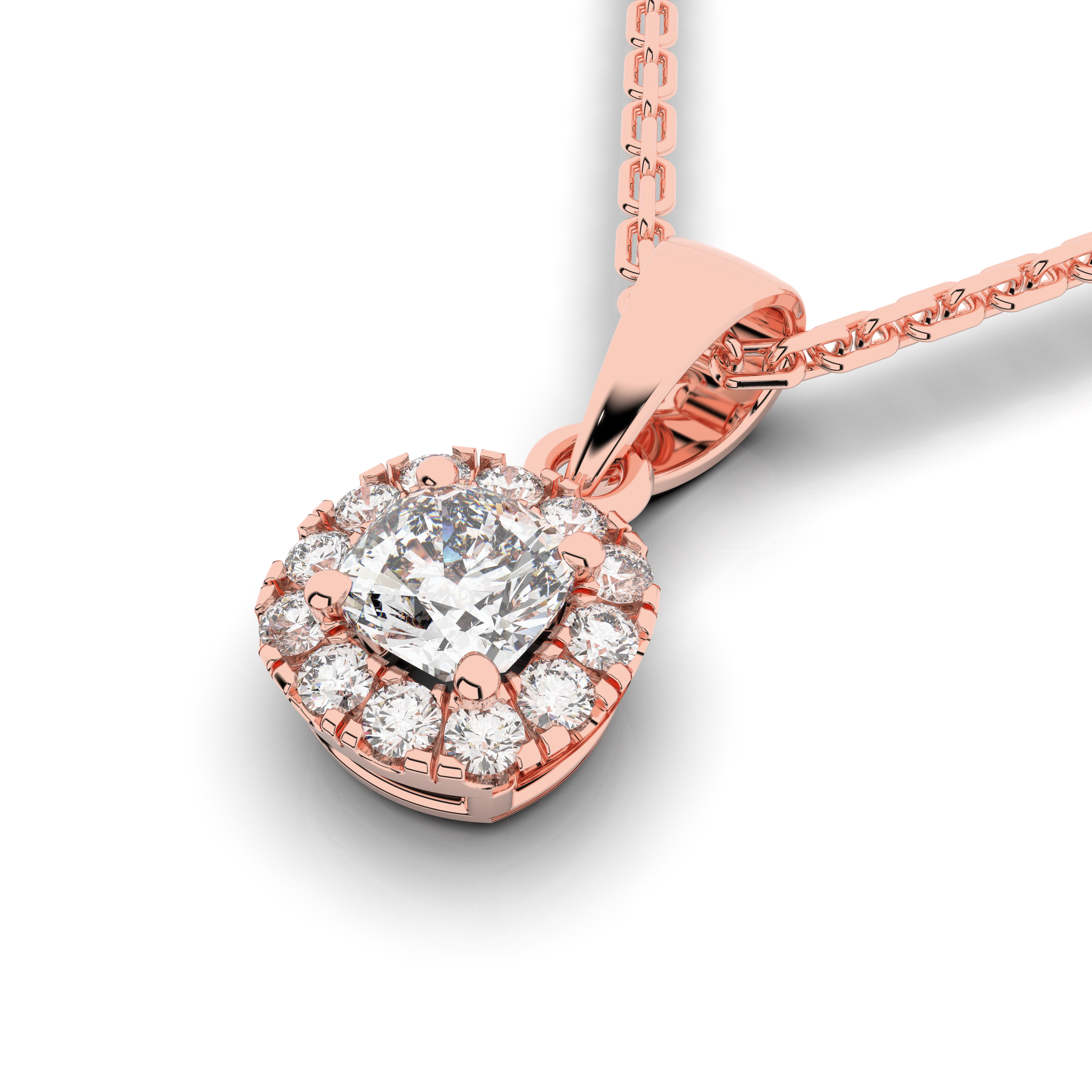 Elix Cushion Pendant 0.30 Carat Natural Diamond 18 Karat Gold