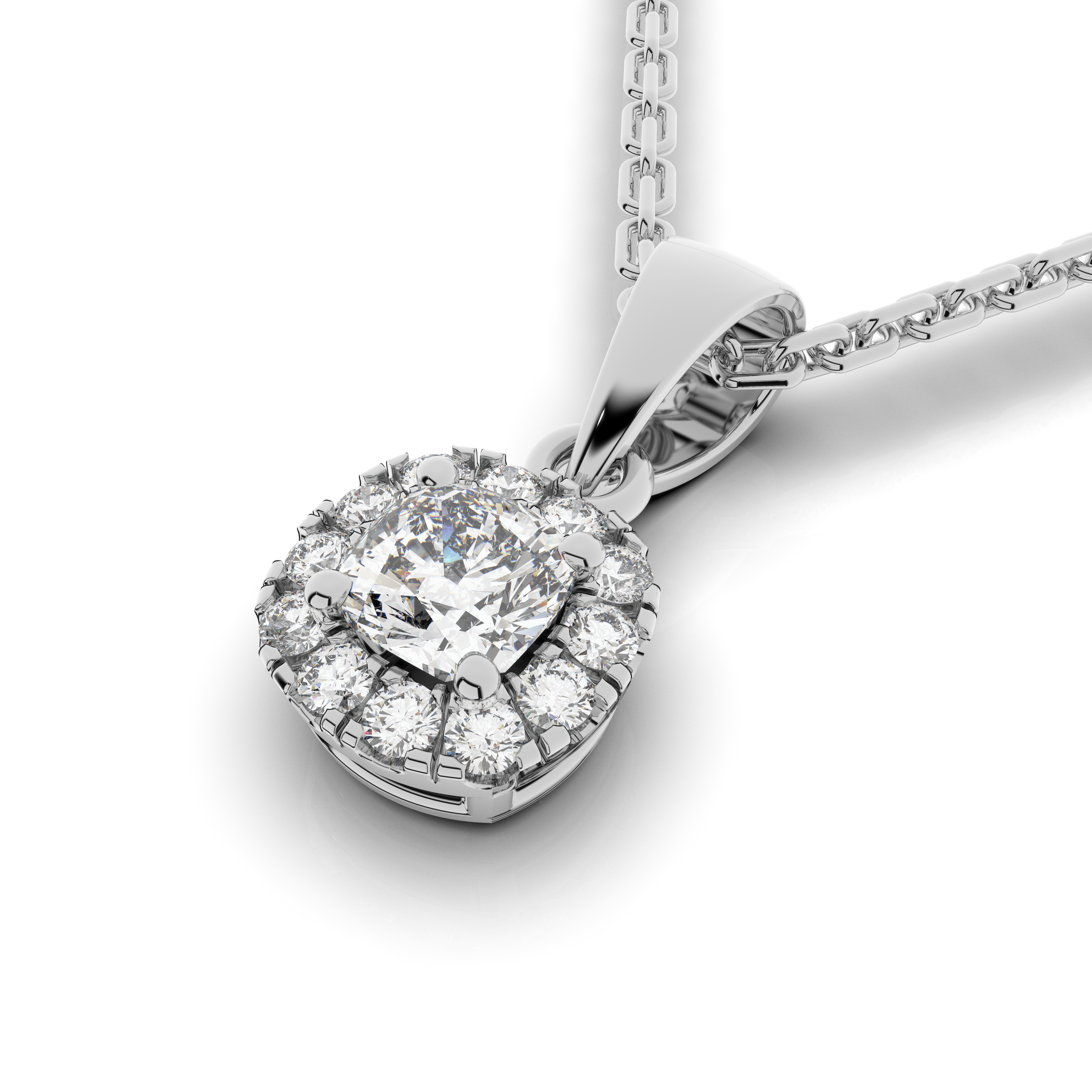Elix Cushion Pendant 0.30 Carat Natural Diamond 18 Karat Gold