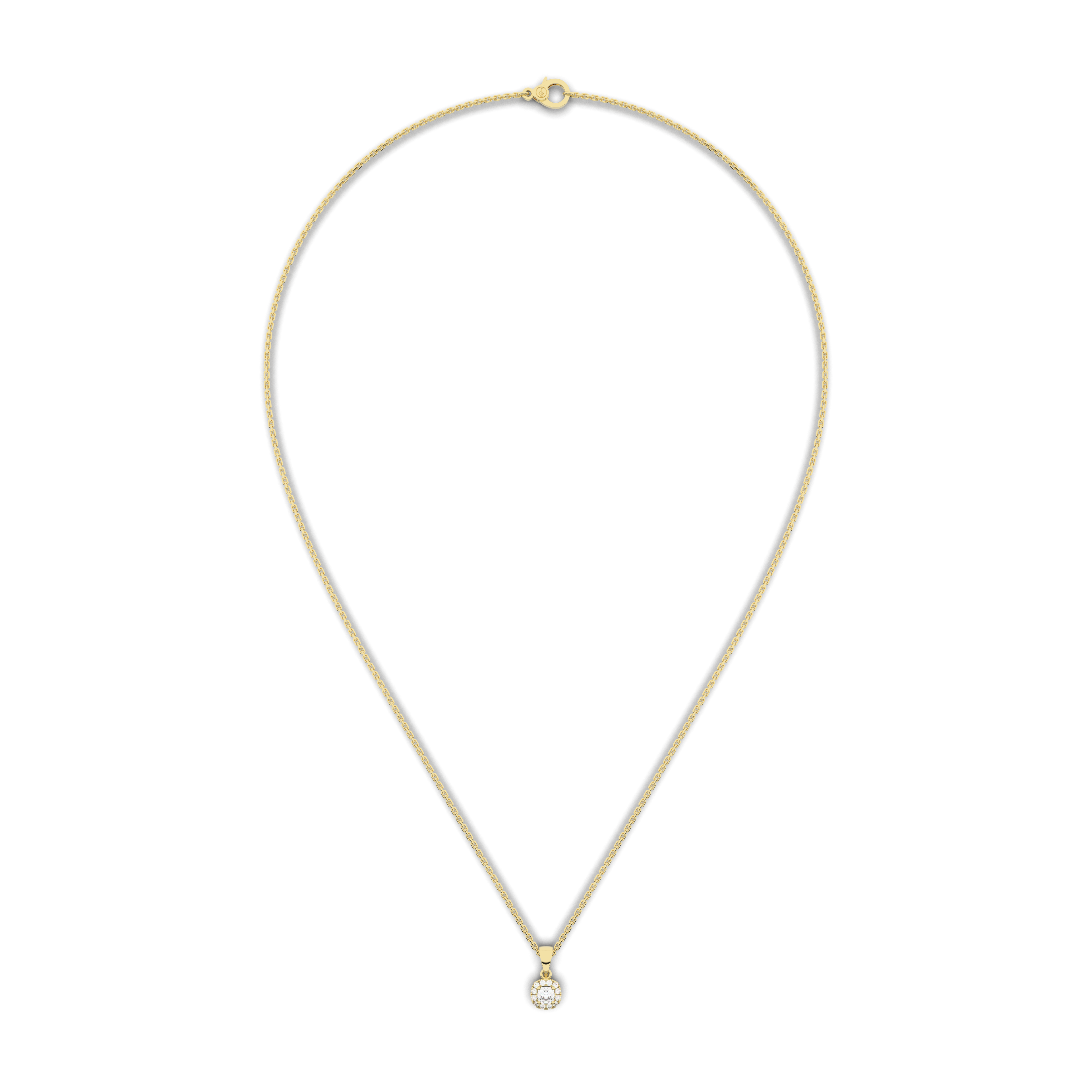 Elix Cushion Pendant 0.30 Carat Natural Diamond 18 Karat Gold