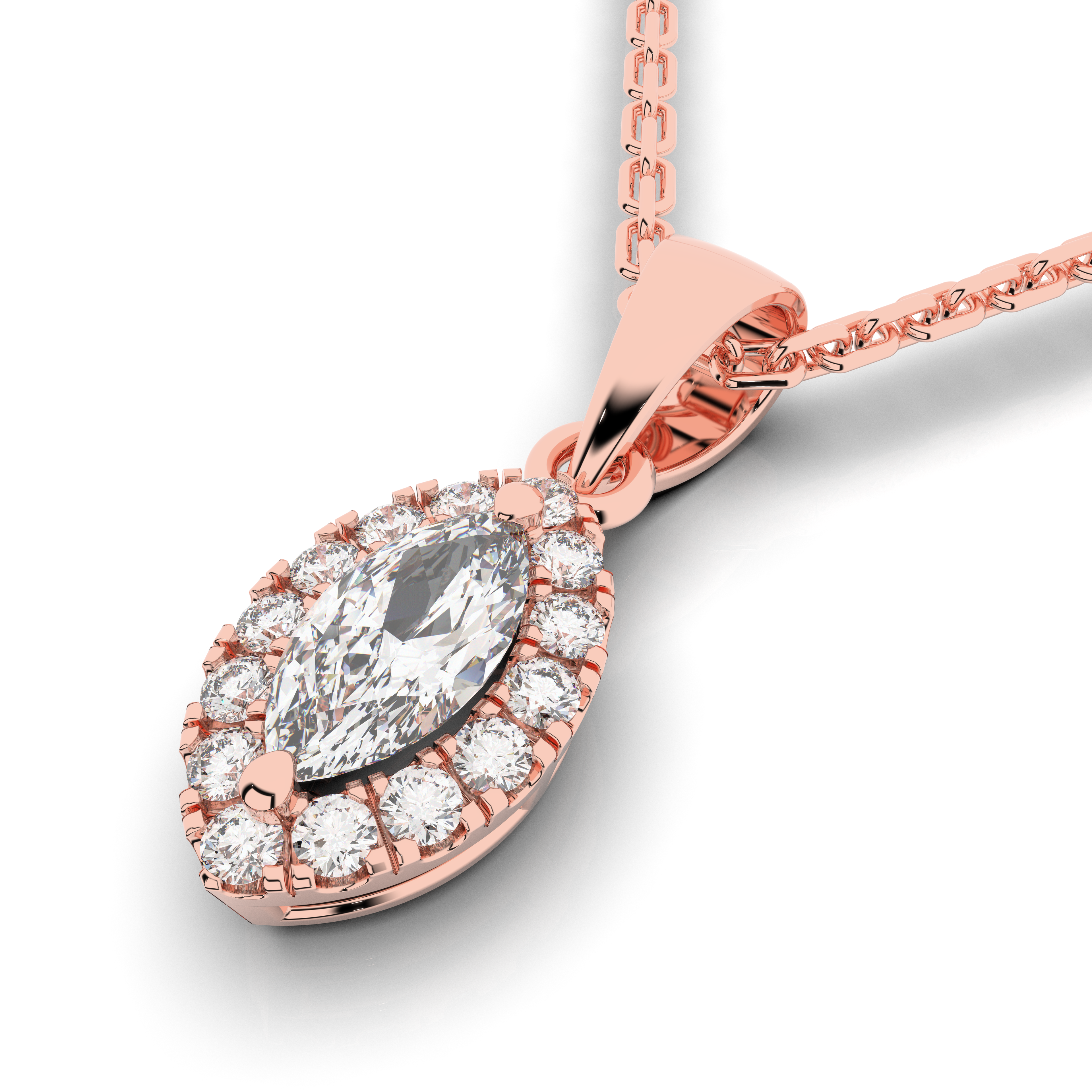 Elix Oval Pendant 0.30 Carat Natural Diamond 18 Karat Gold
