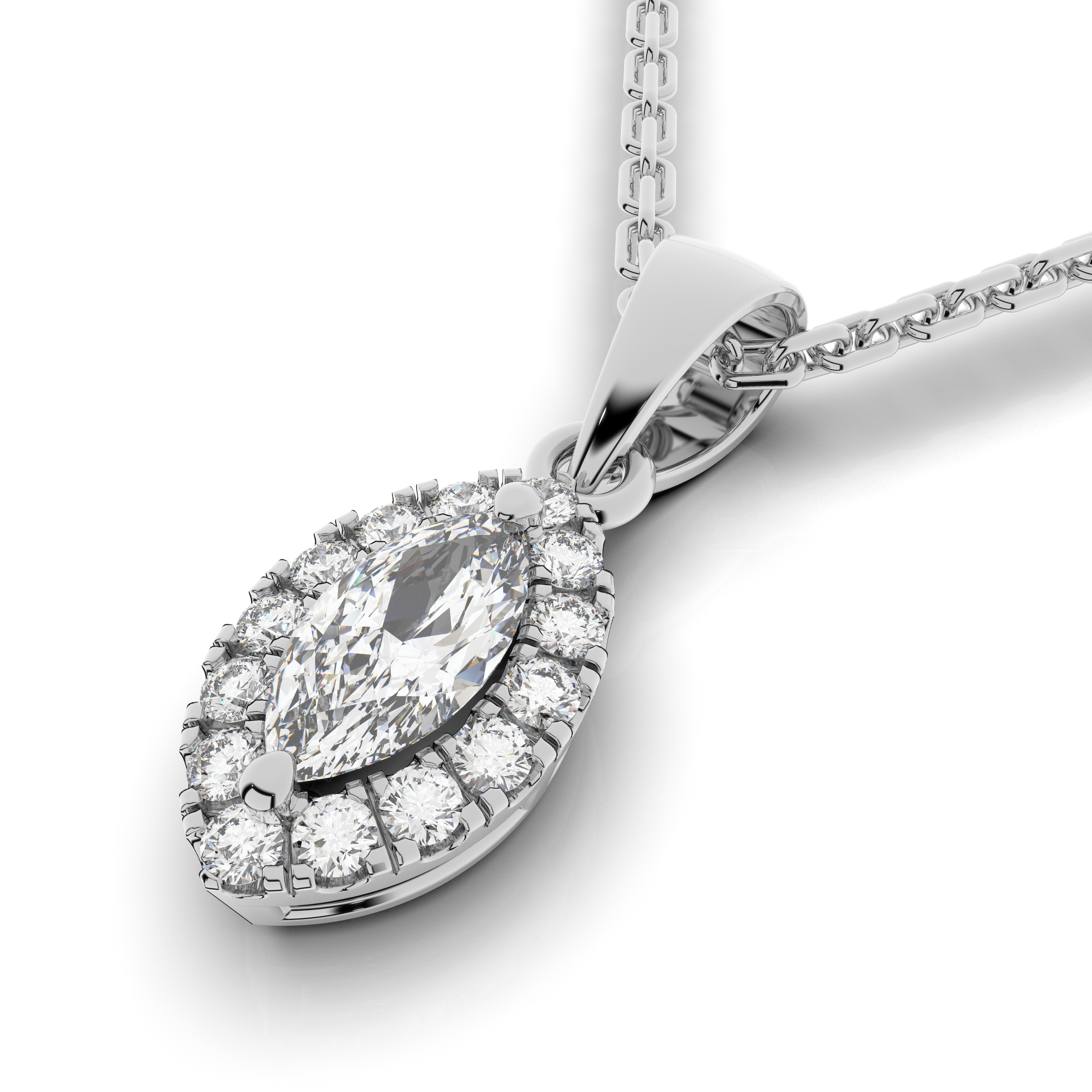 Elix Oval Pendant 0.30 Carat Natural Diamond 18 Karat Gold