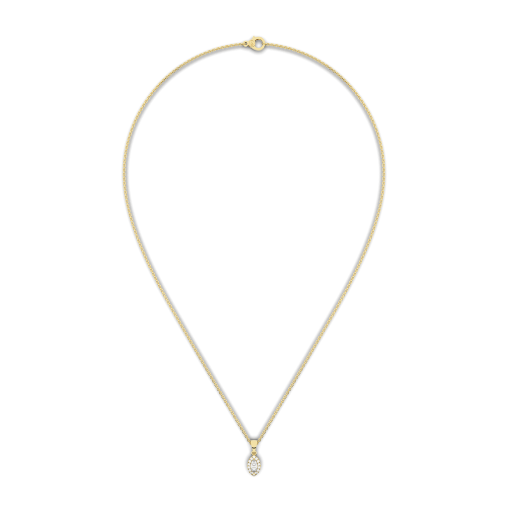 Elix Oval Pendant 0.30 Carat Natural Diamond 18 Karat Gold
