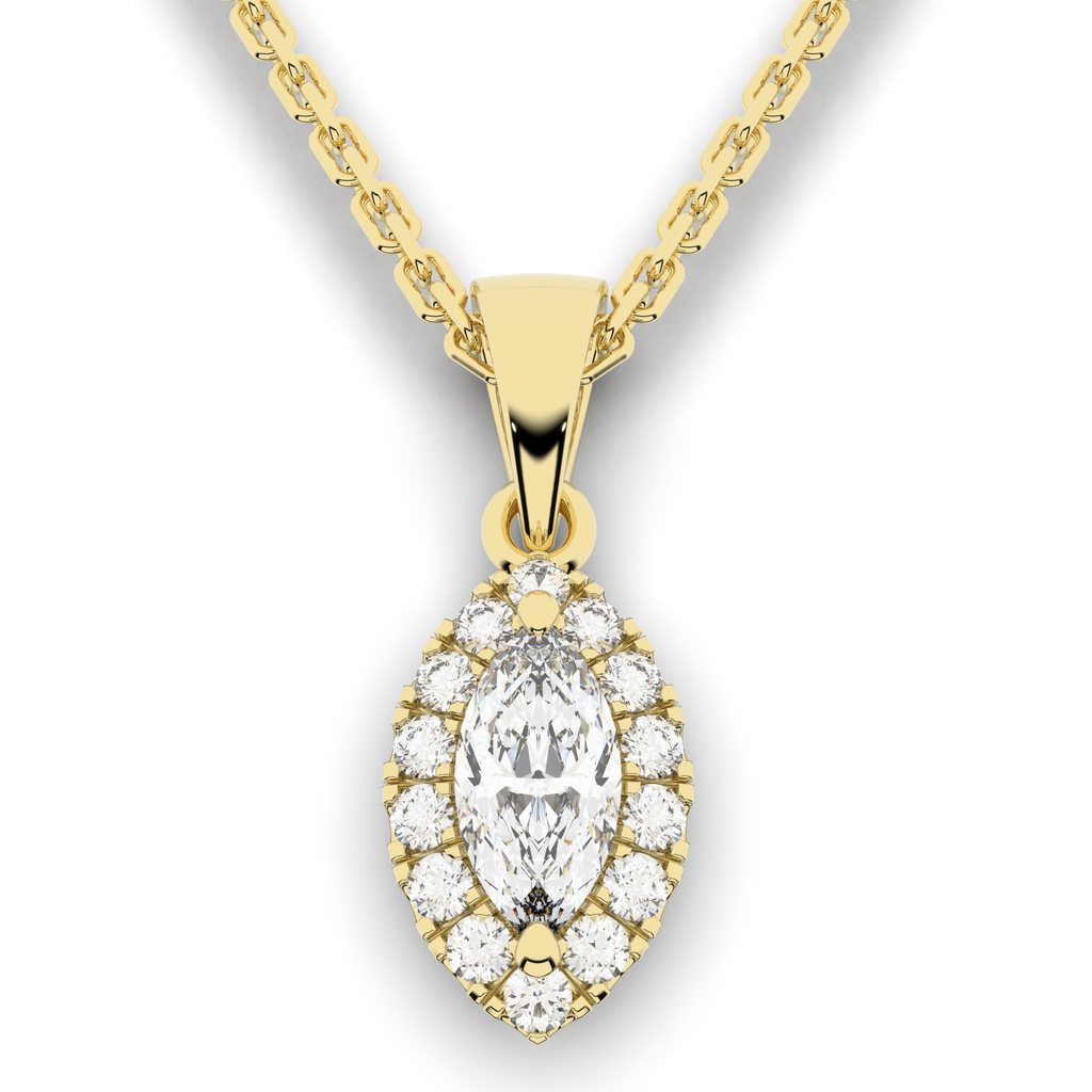 Elix Oval Pendant 0.30 Carat Natural Diamond 18 Karat Gold