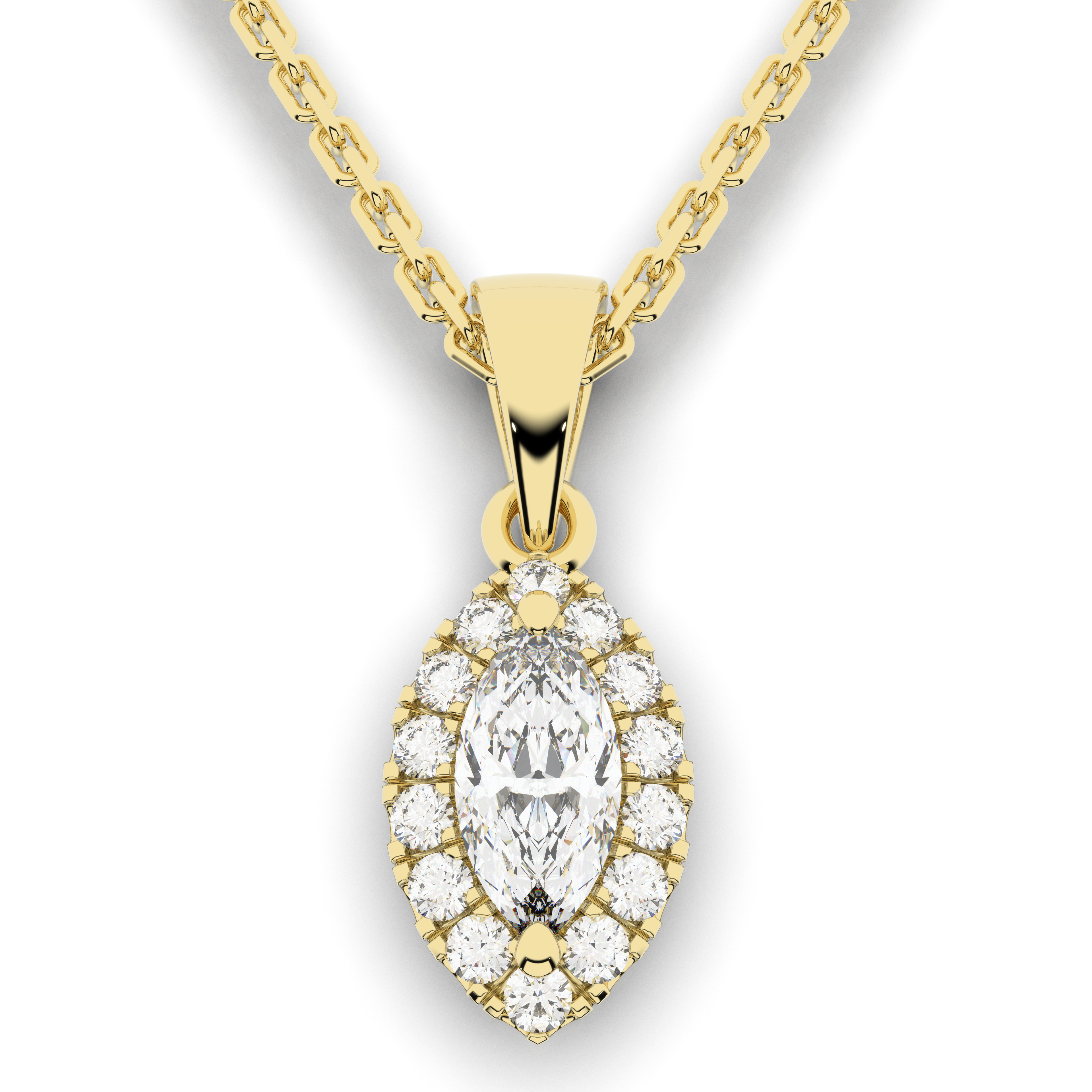 Elix Oval Pendant 0.30 Carat Natural Diamond 18 Karat Gold