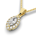 Elix Oval Pendant 0.30 Carat Natural Diamond 18 Karat Gold