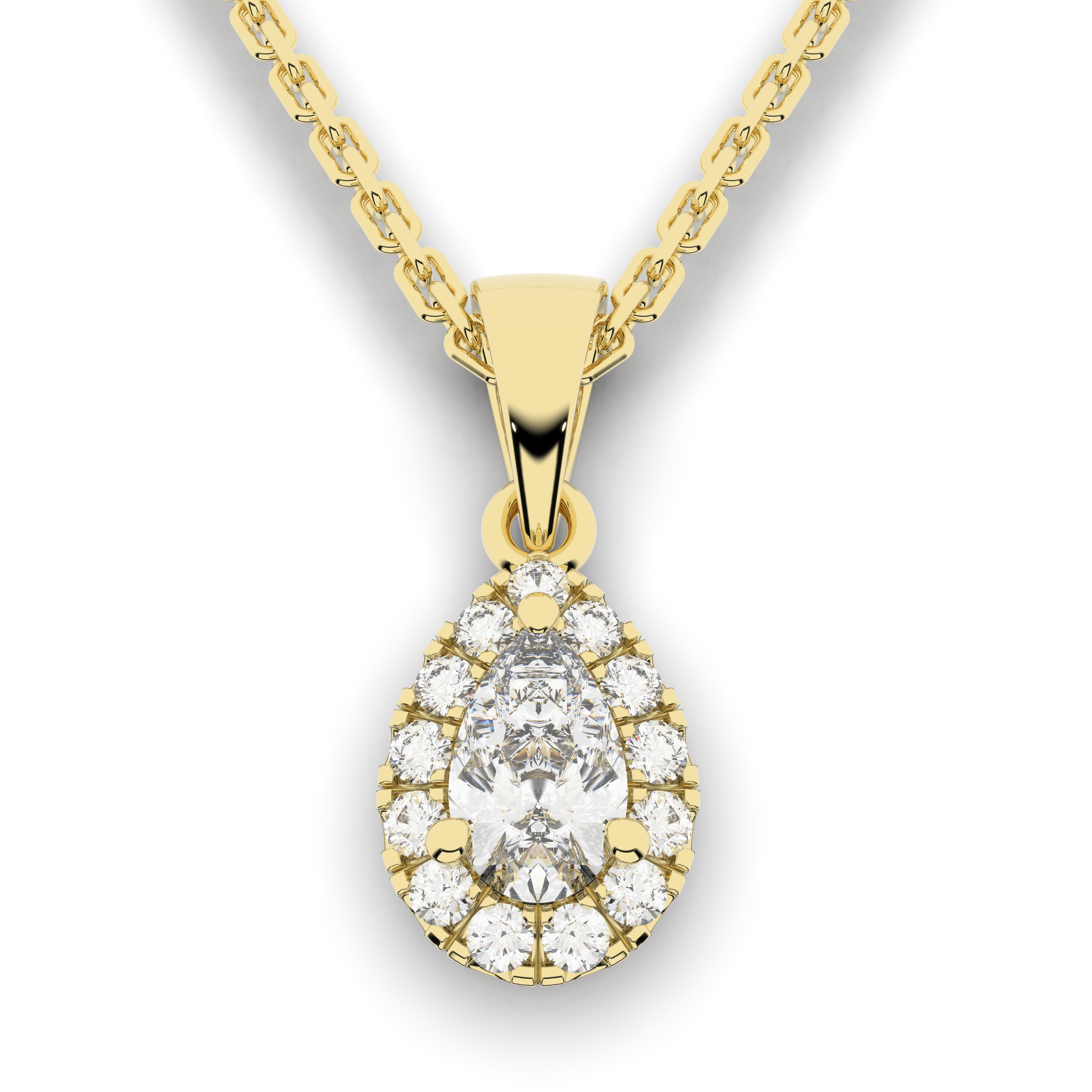 Elix Pear Pendant 0.30 Carat Natural Diamond 18 Karat Gold