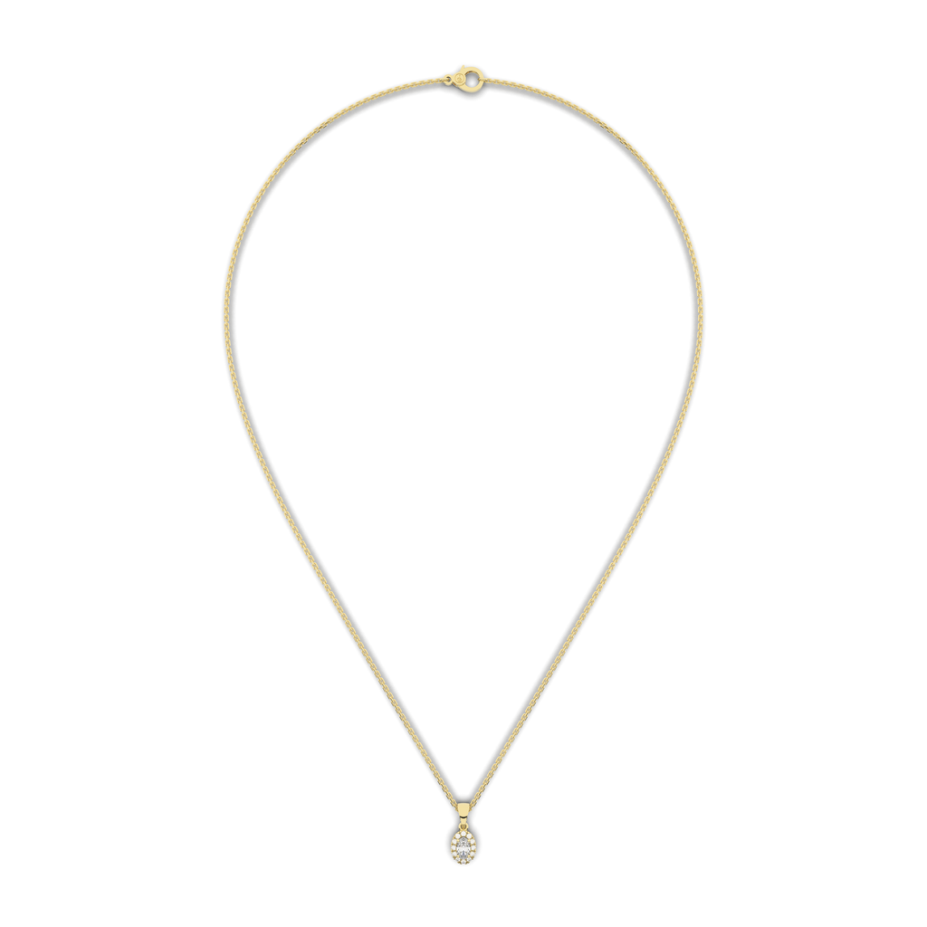 Elix Oval Pendant 0.30 Carat Natural Diamond 18 Karat Gold