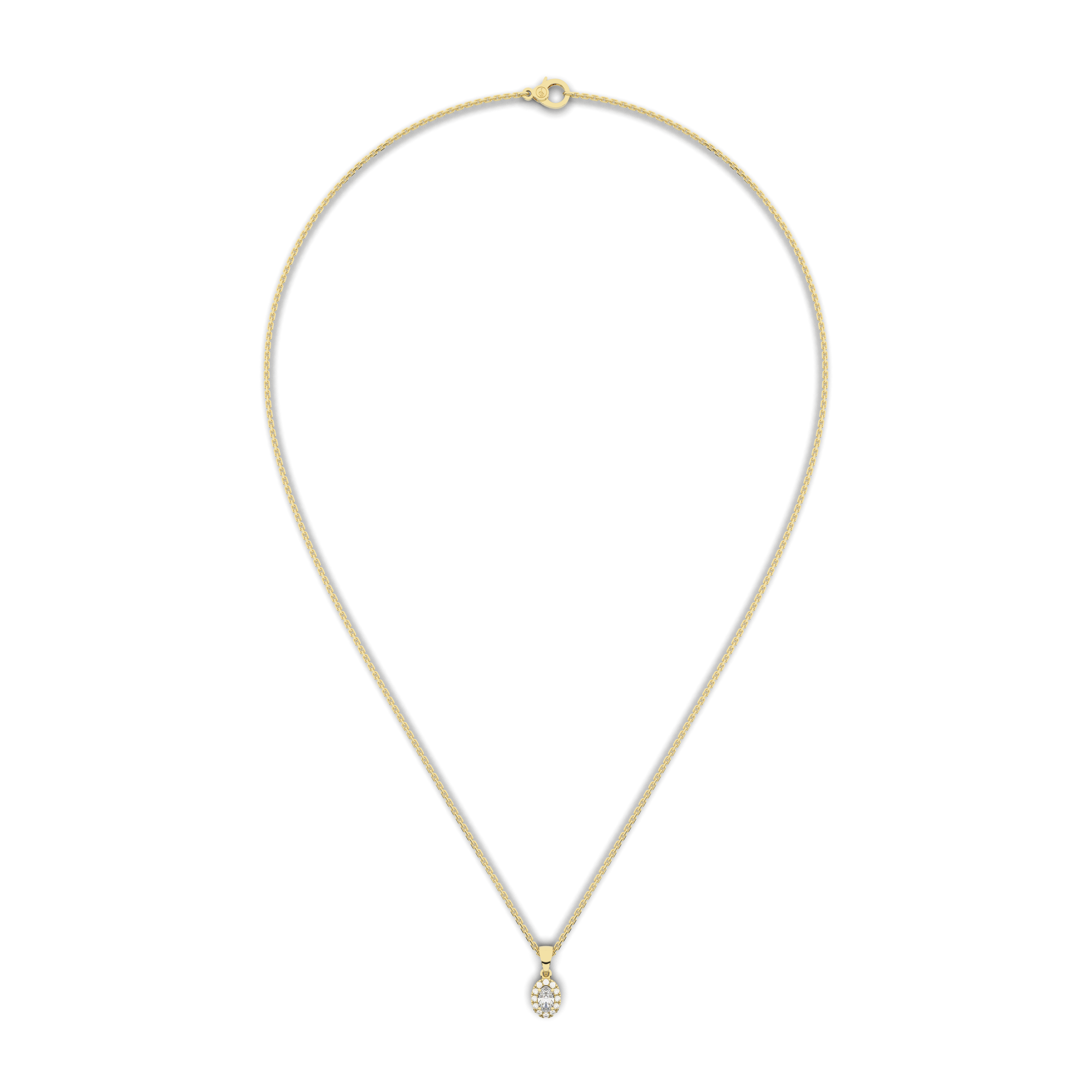 Elix Oval Pendant 0.30 Carat Natural Diamond 18 Karat Gold