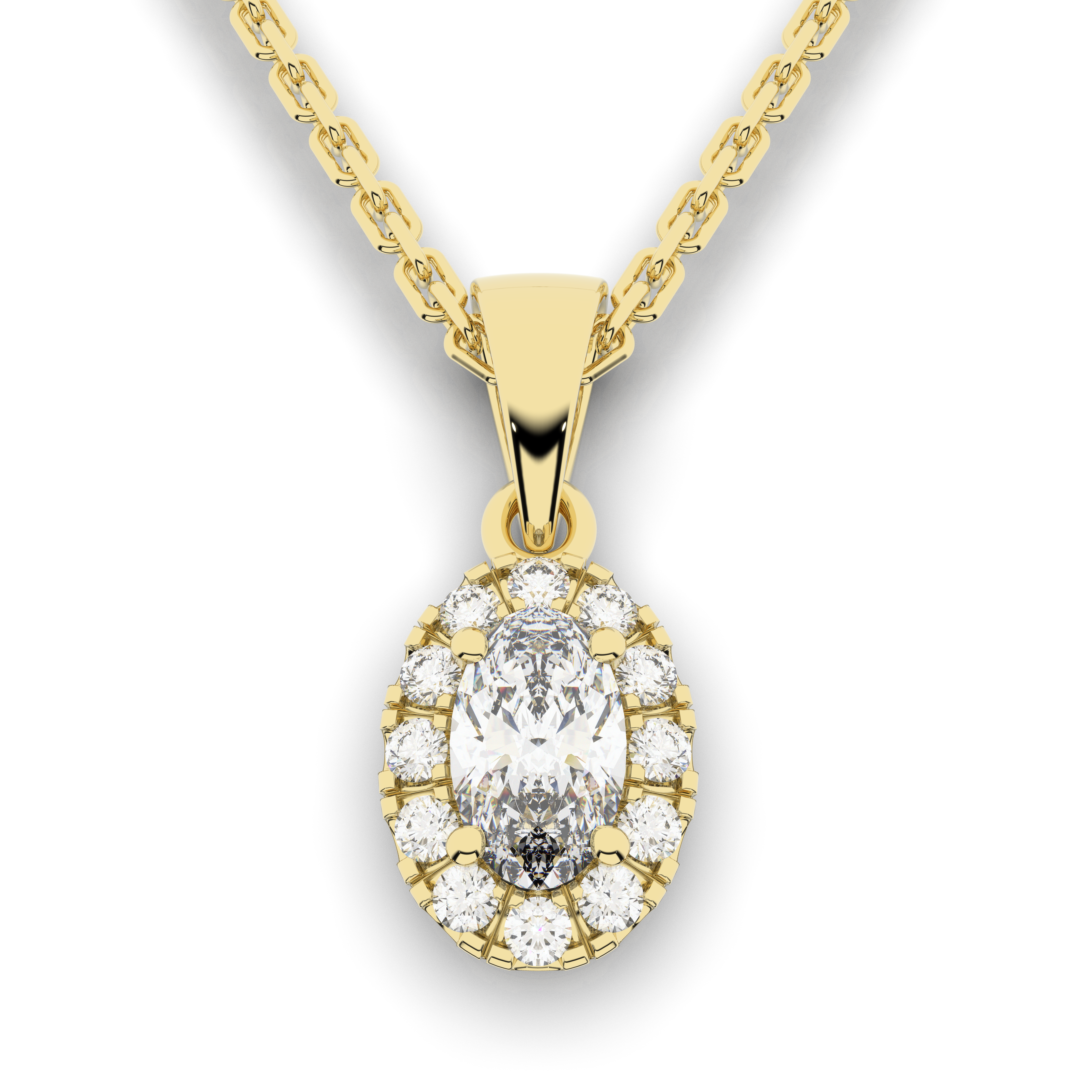 Elix Oval Pendant 0.30 Carat Natural Diamond 18 Karat Gold