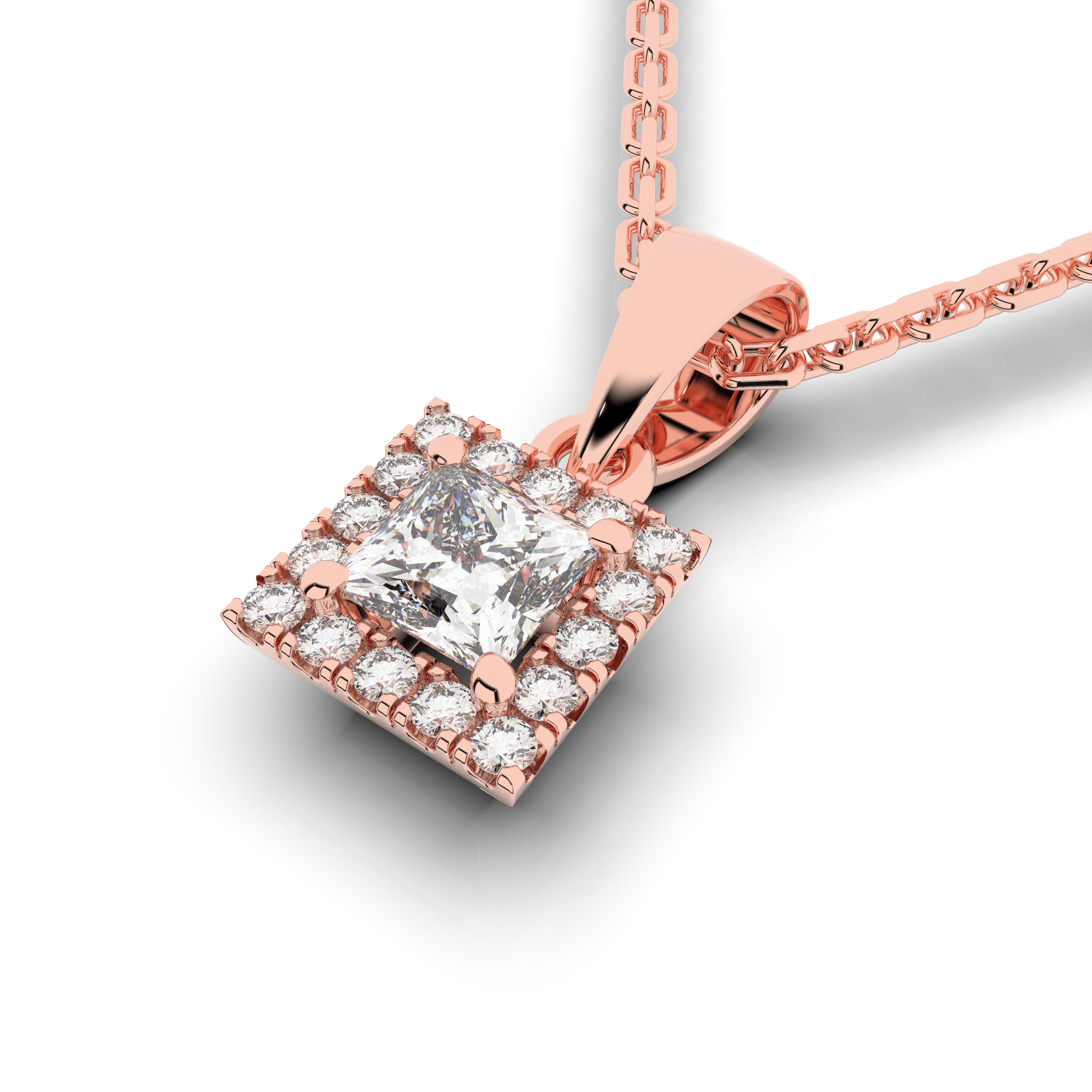Elix Square Pendant 0.30 Carat Natural Diamond 18 Karat Gold