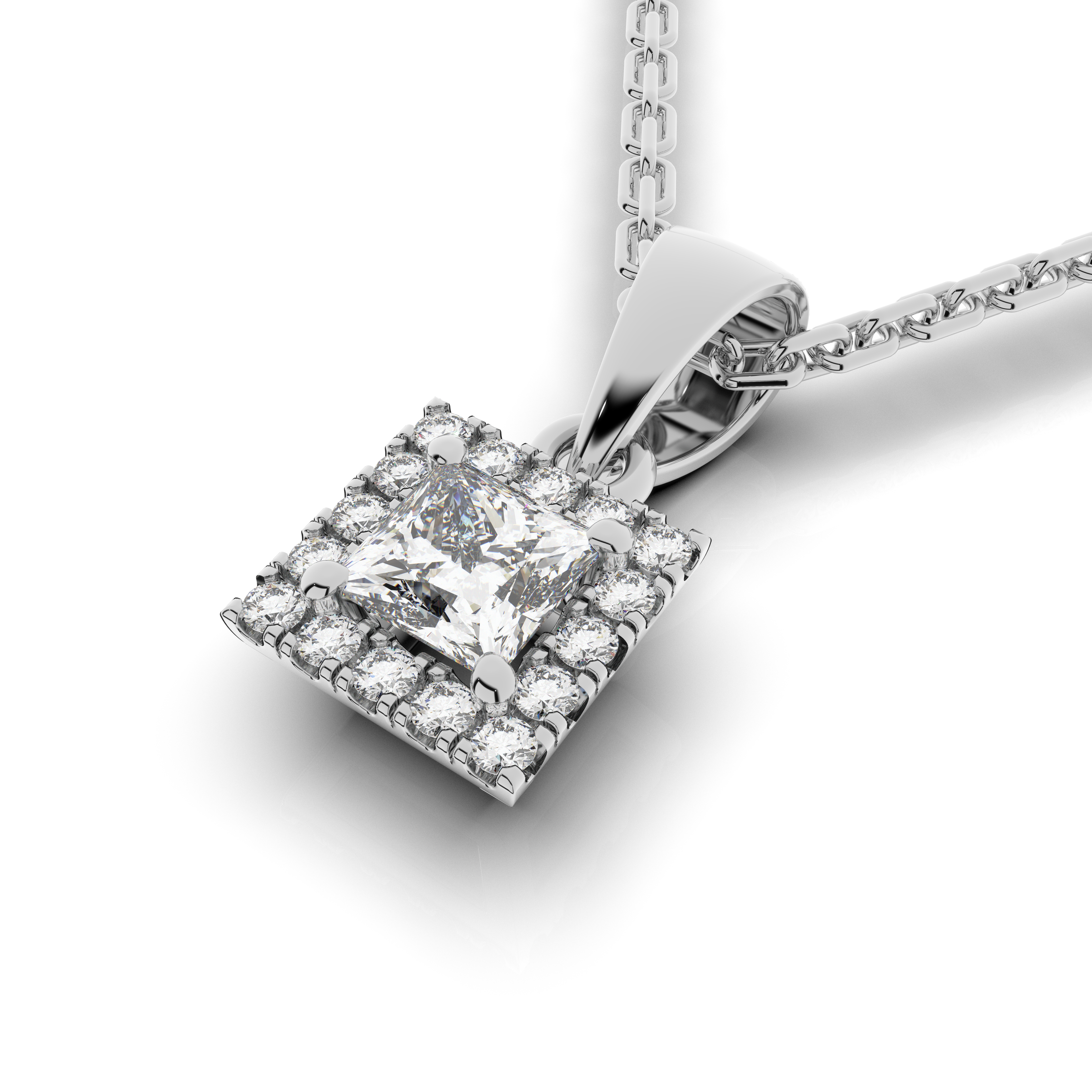 Elix Square Pendant 0.30 Carat Natural Diamond 18 Karat Gold