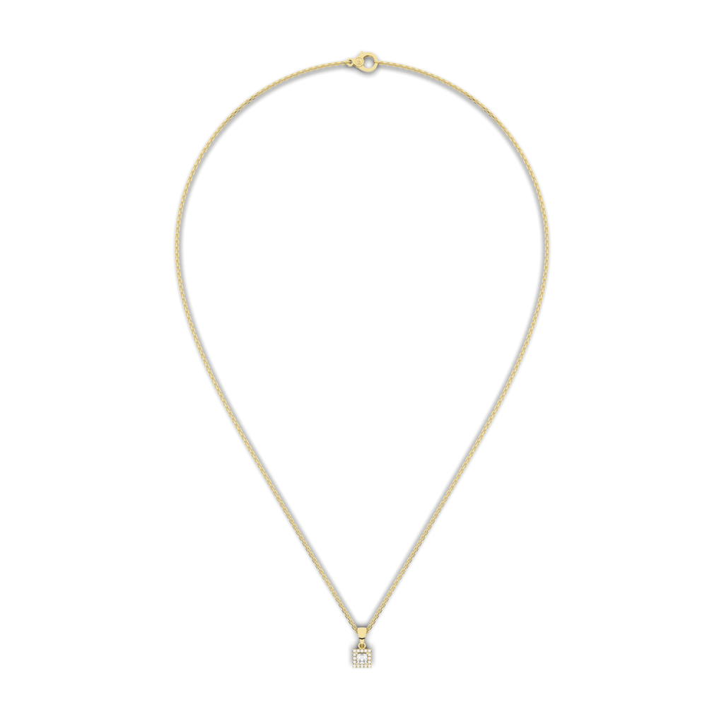 Elix Square Pendant 0.30 Carat Natural Diamond 18 Karat Gold