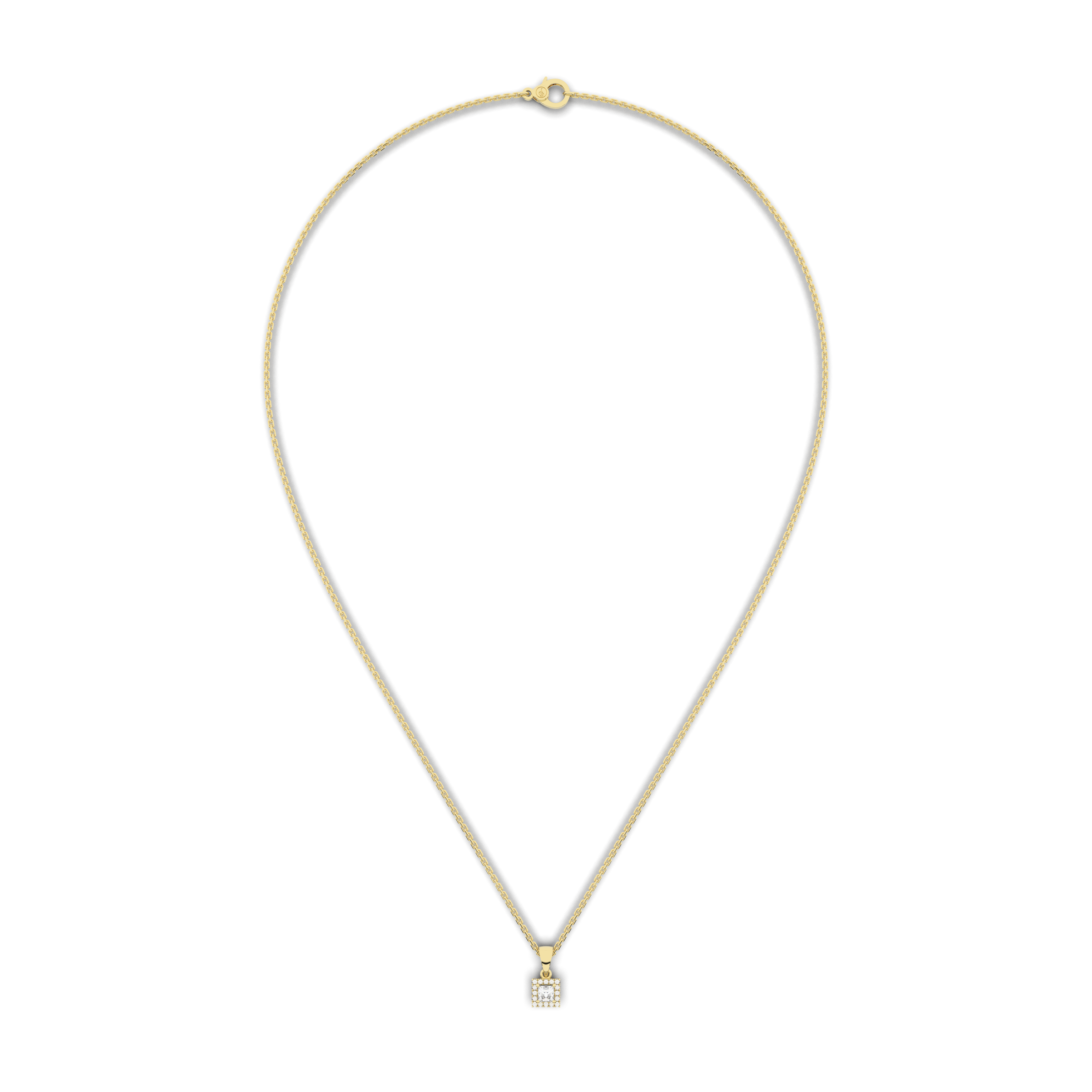 Elix Square Pendant 0.30 Carat Natural Diamond 18 Karat Gold