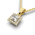 Elix Square Pendant 0.30 Carat Natural Diamond 18 Karat Gold