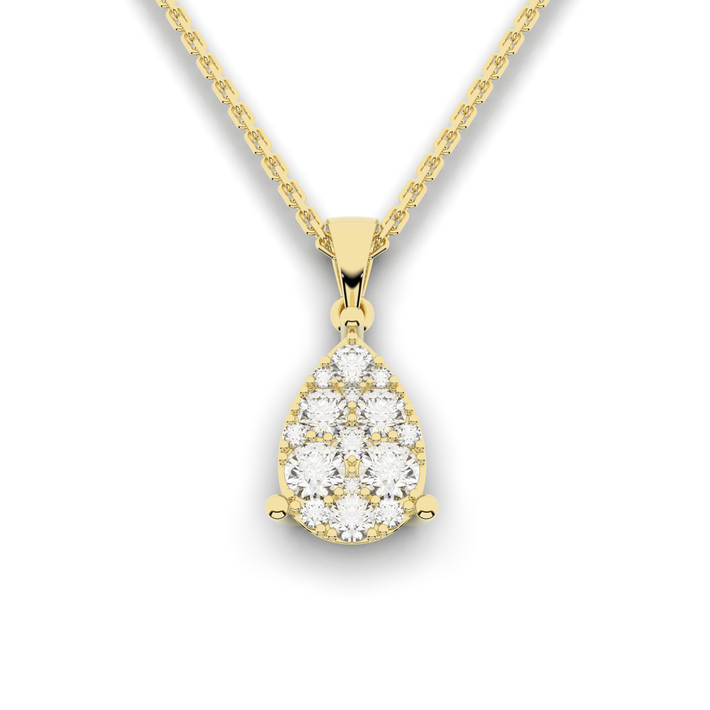 Cove Pear Pendant 0.47 Carat Natural Diamonds 18 Karat Gold
