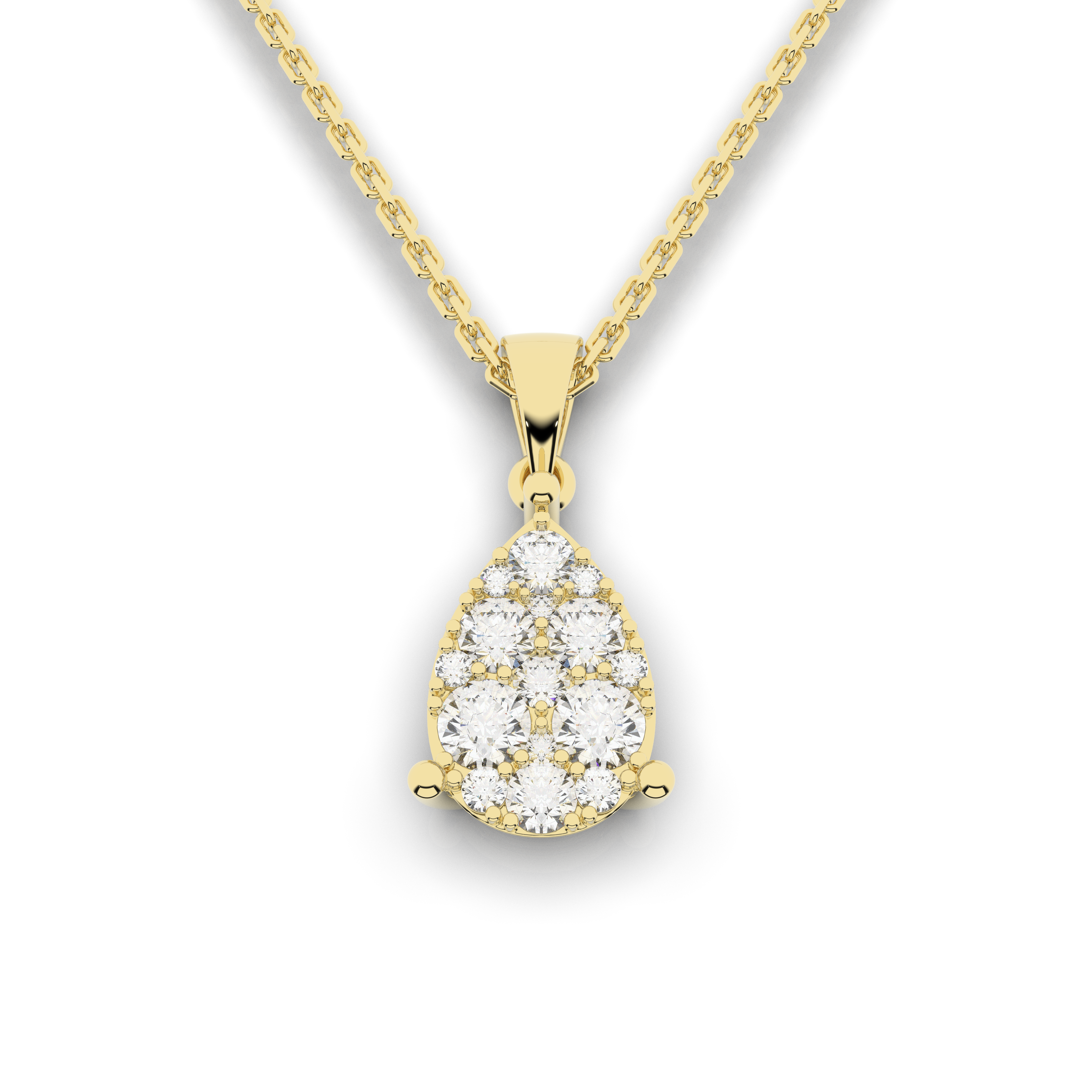 Cove Pear Pendant 0.47 Carat Natural Diamonds 18 Karat Gold